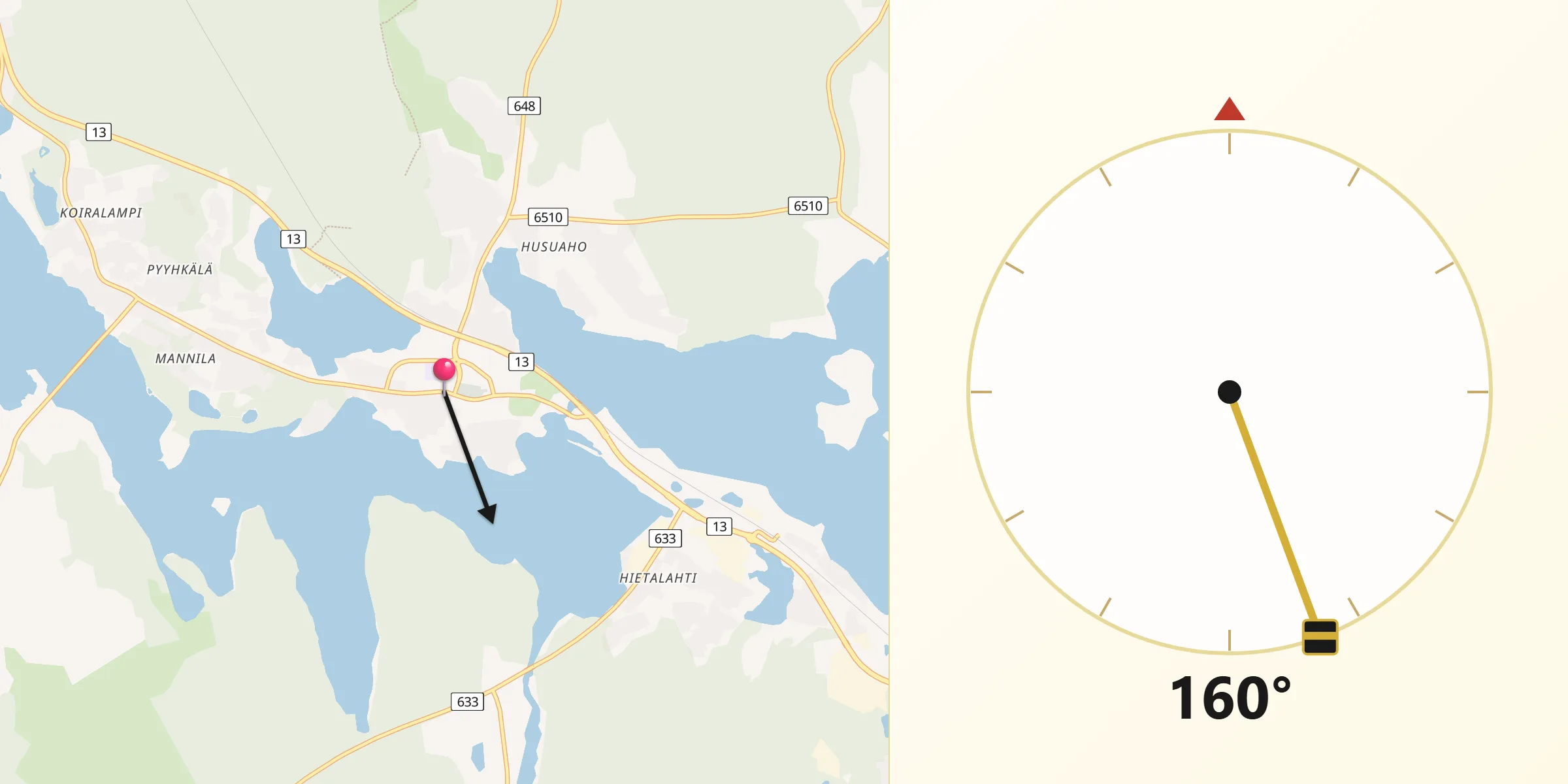 Qibla Riktning från Saarijärvi