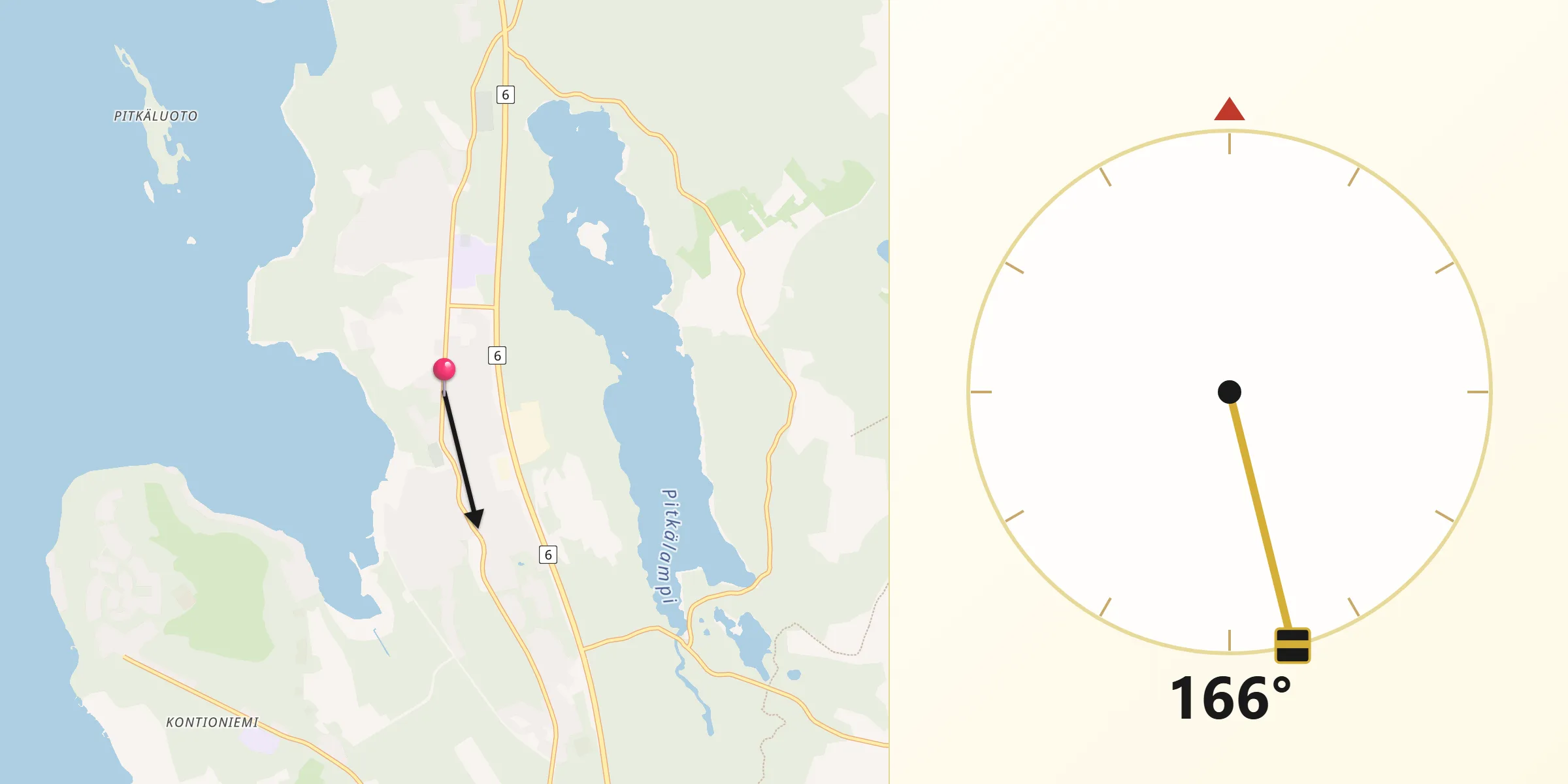Qibla Riktning från Kontiolax