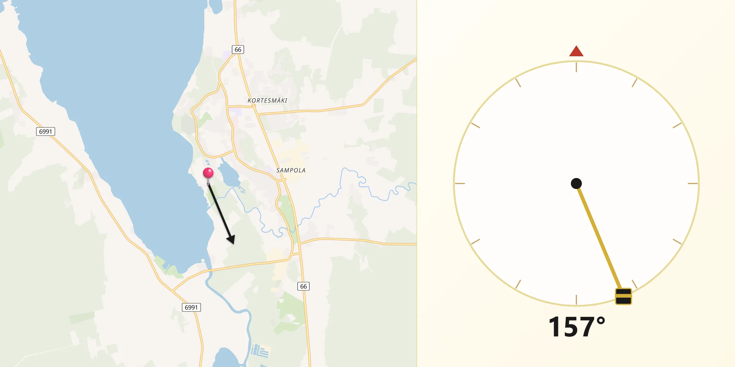 Qibla Riktning från Kuortane