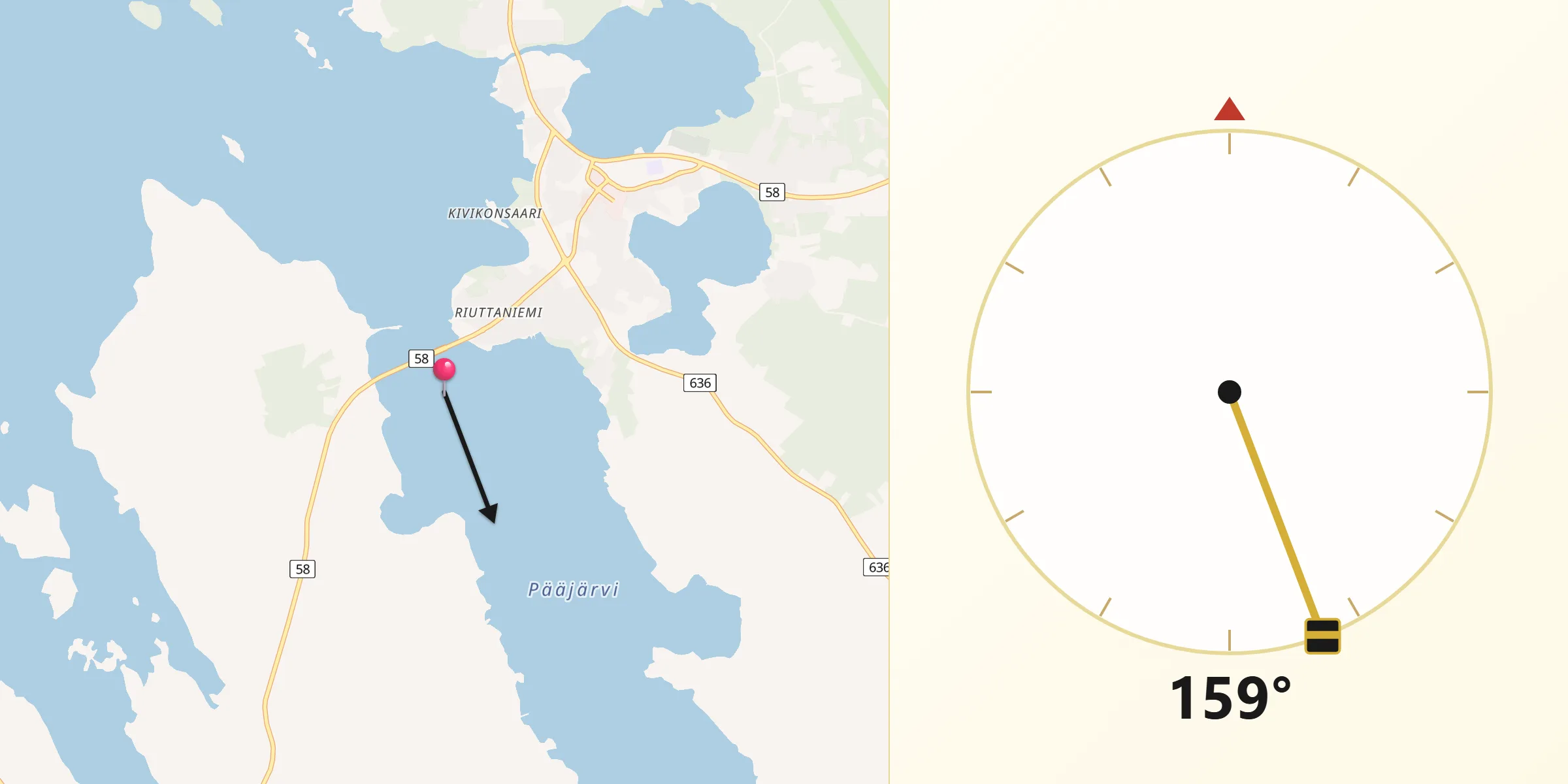Qibla Riktning från Karstula