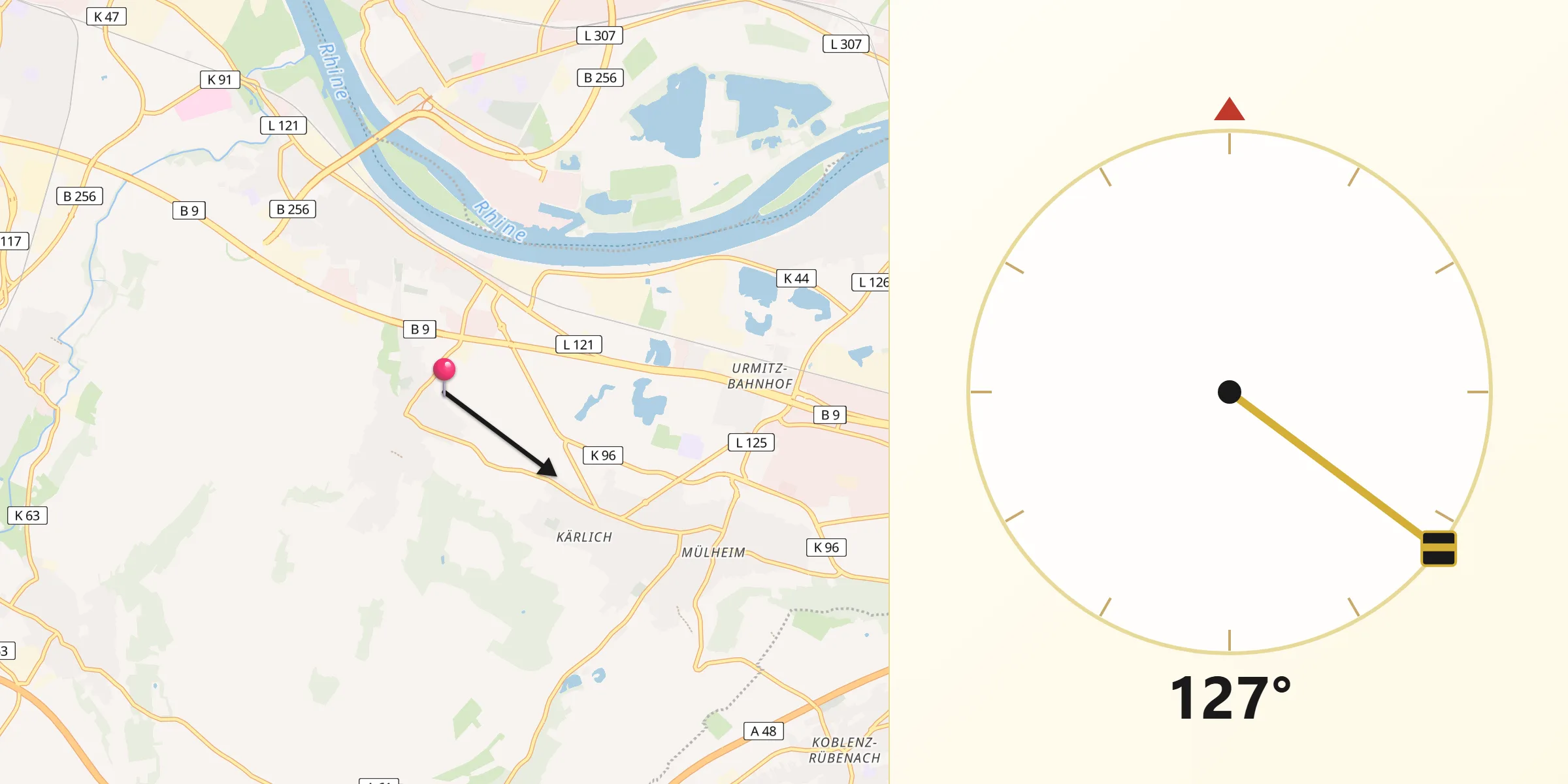 Direzione della Qibla da Pompiano