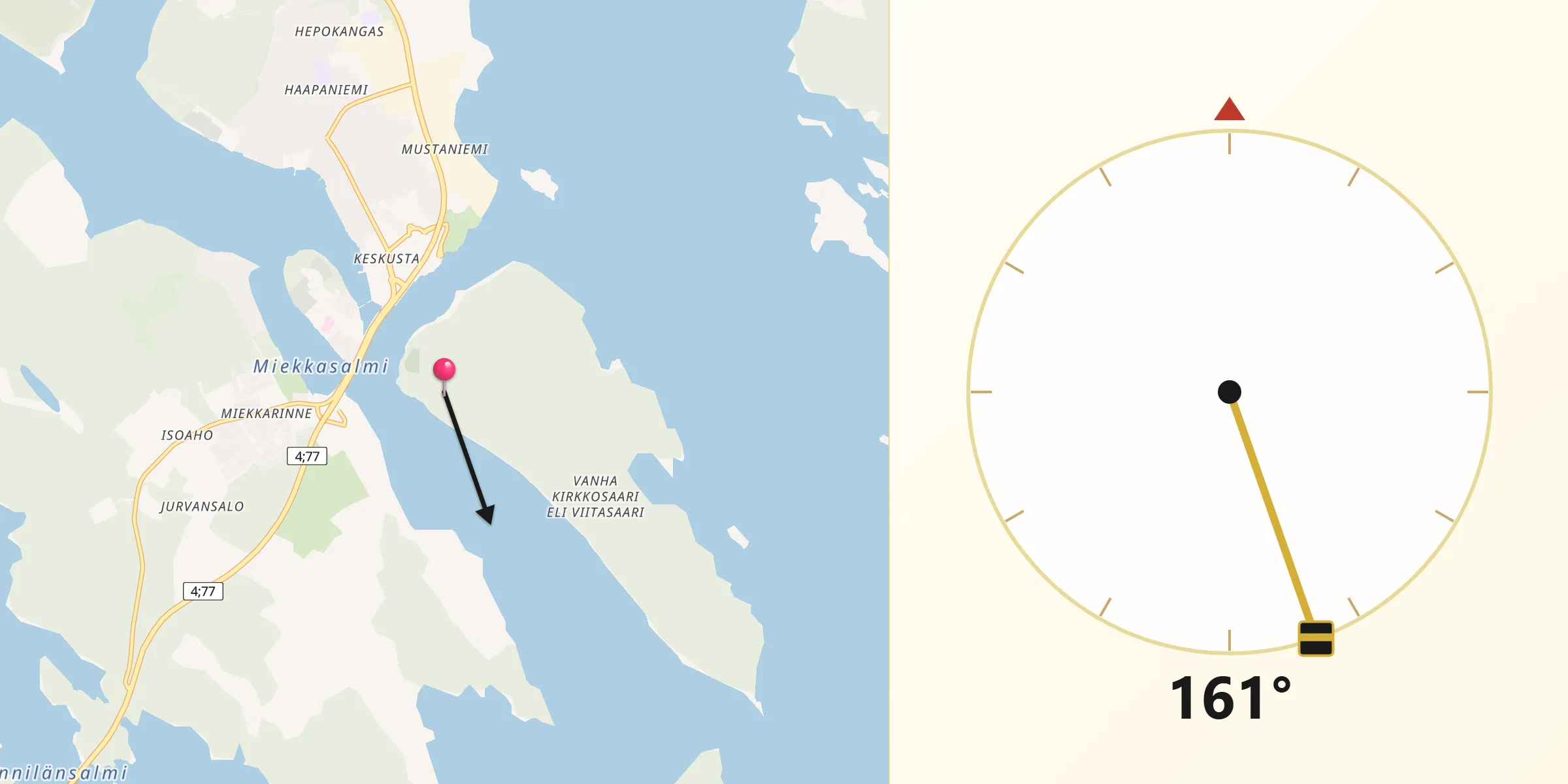 Qibla Riktning från Viitasaari