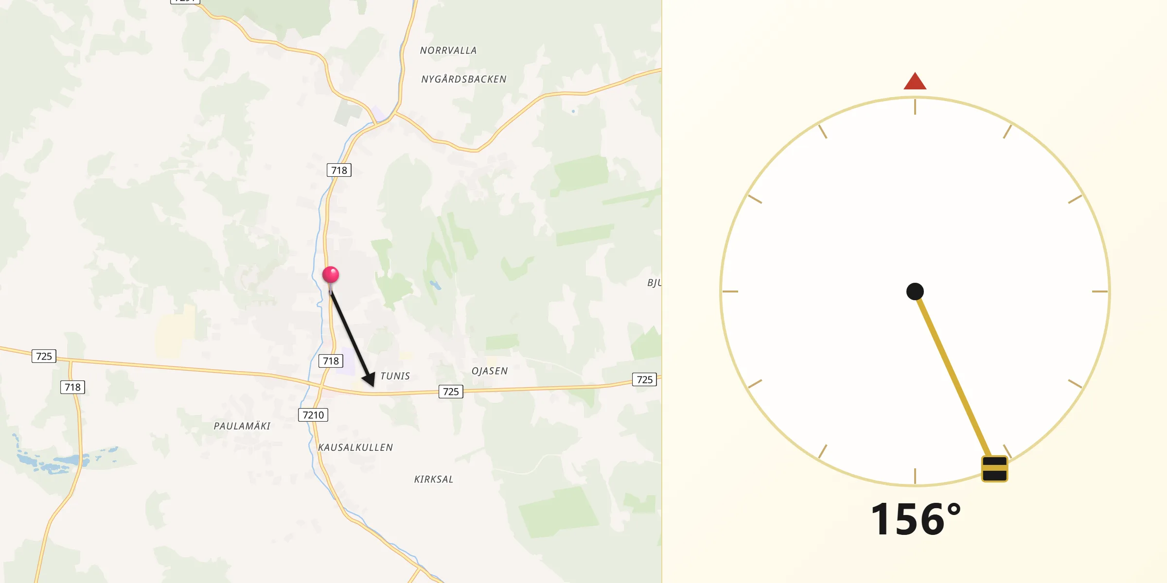 Qibla Riktning från Vörå