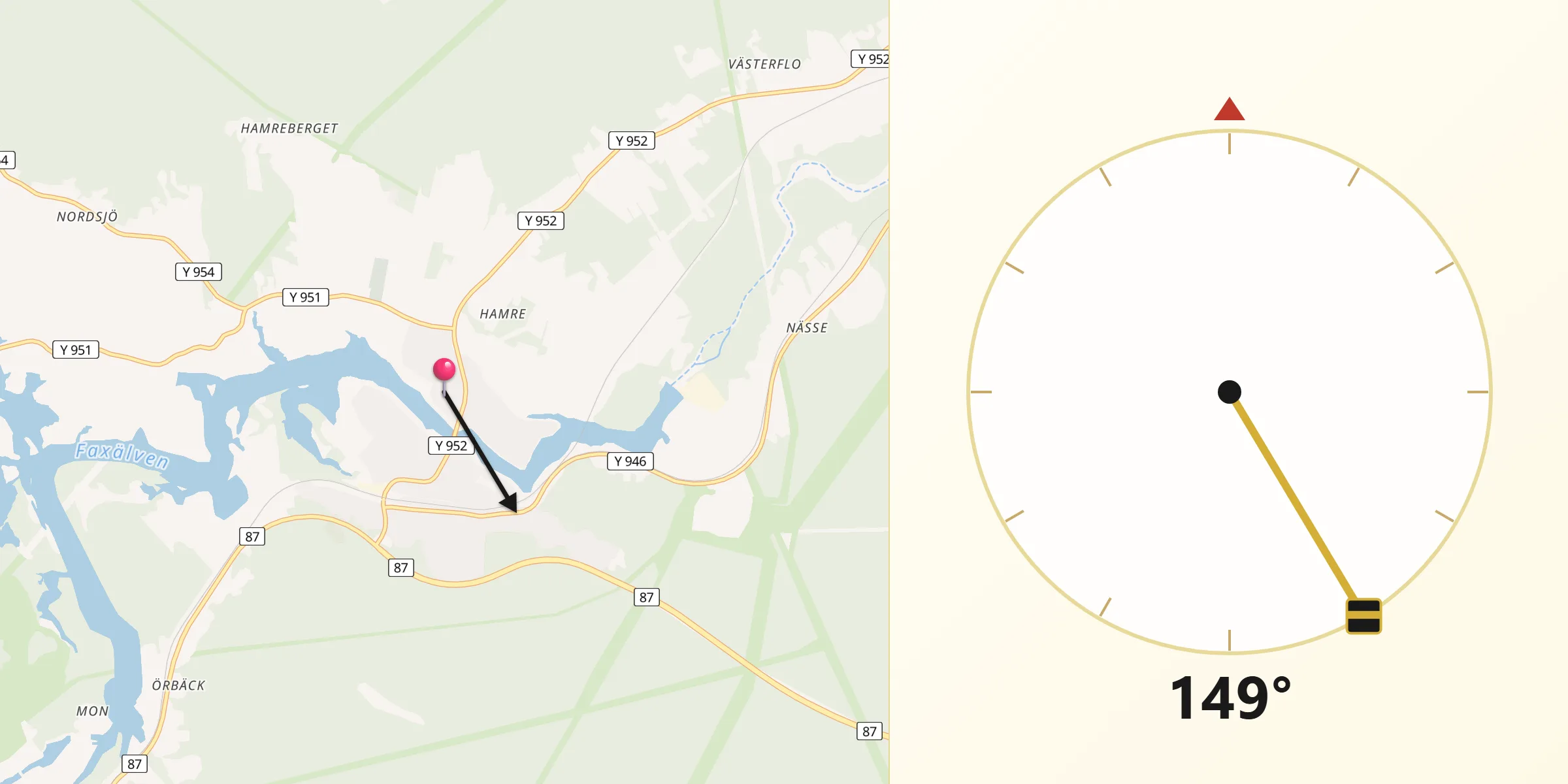 Qibla Riktning från Långsele