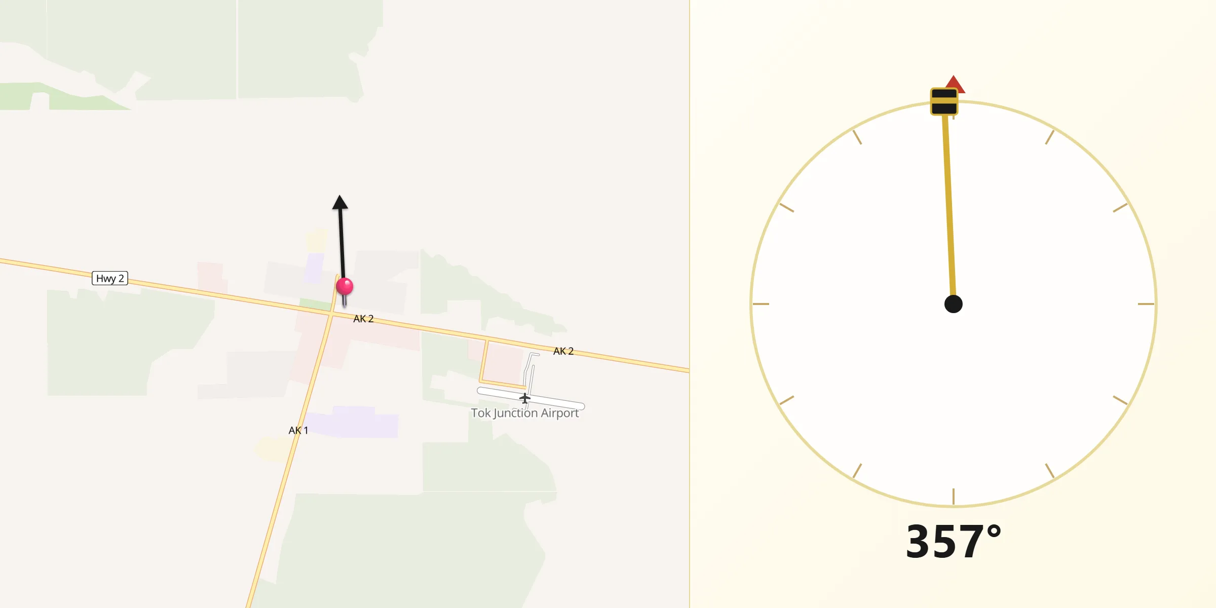 Qibla Direction from Tok