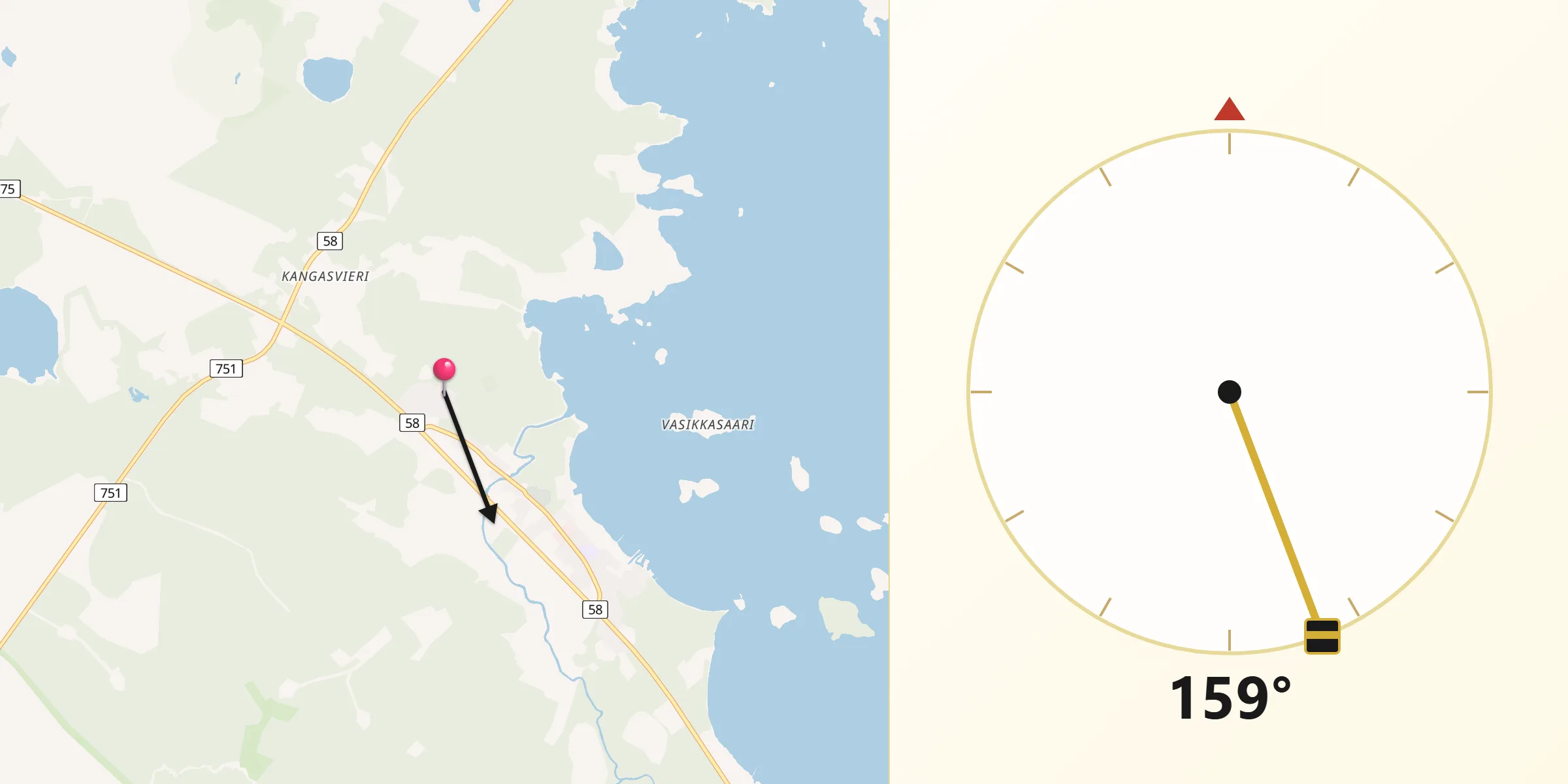 Qibla Riktning från Lestijärvi