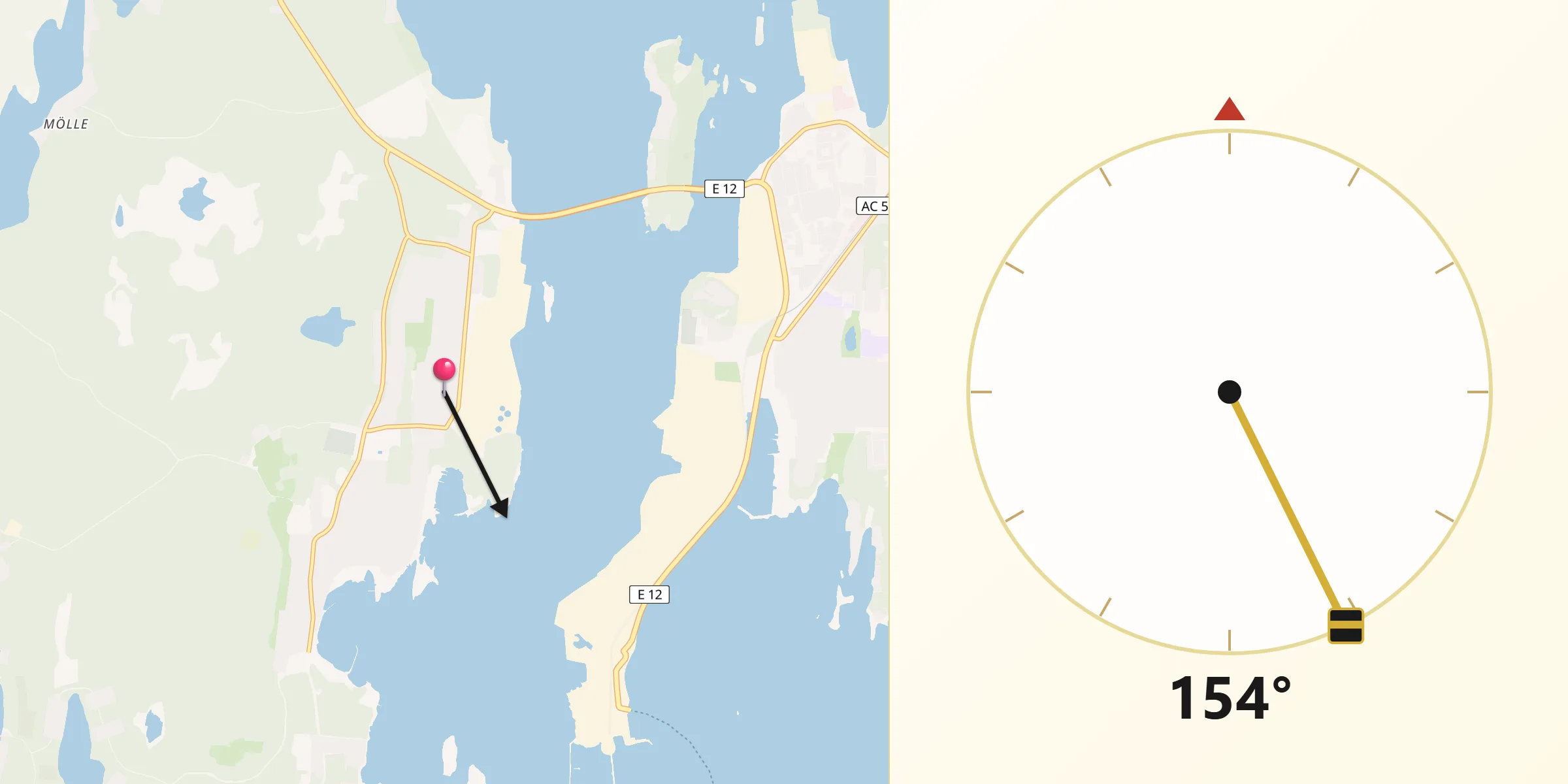 Qibla Riktning från Obbola