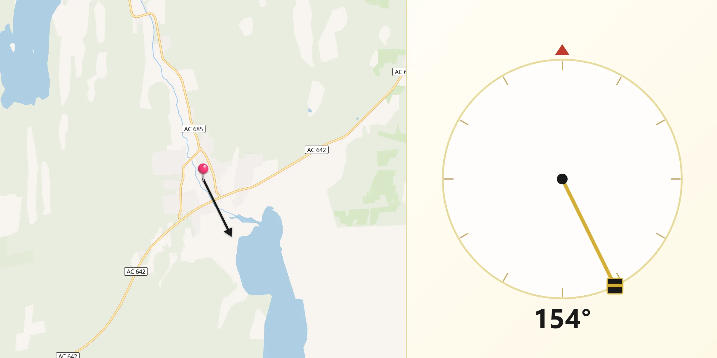 Qibla Riktning från Täfteå