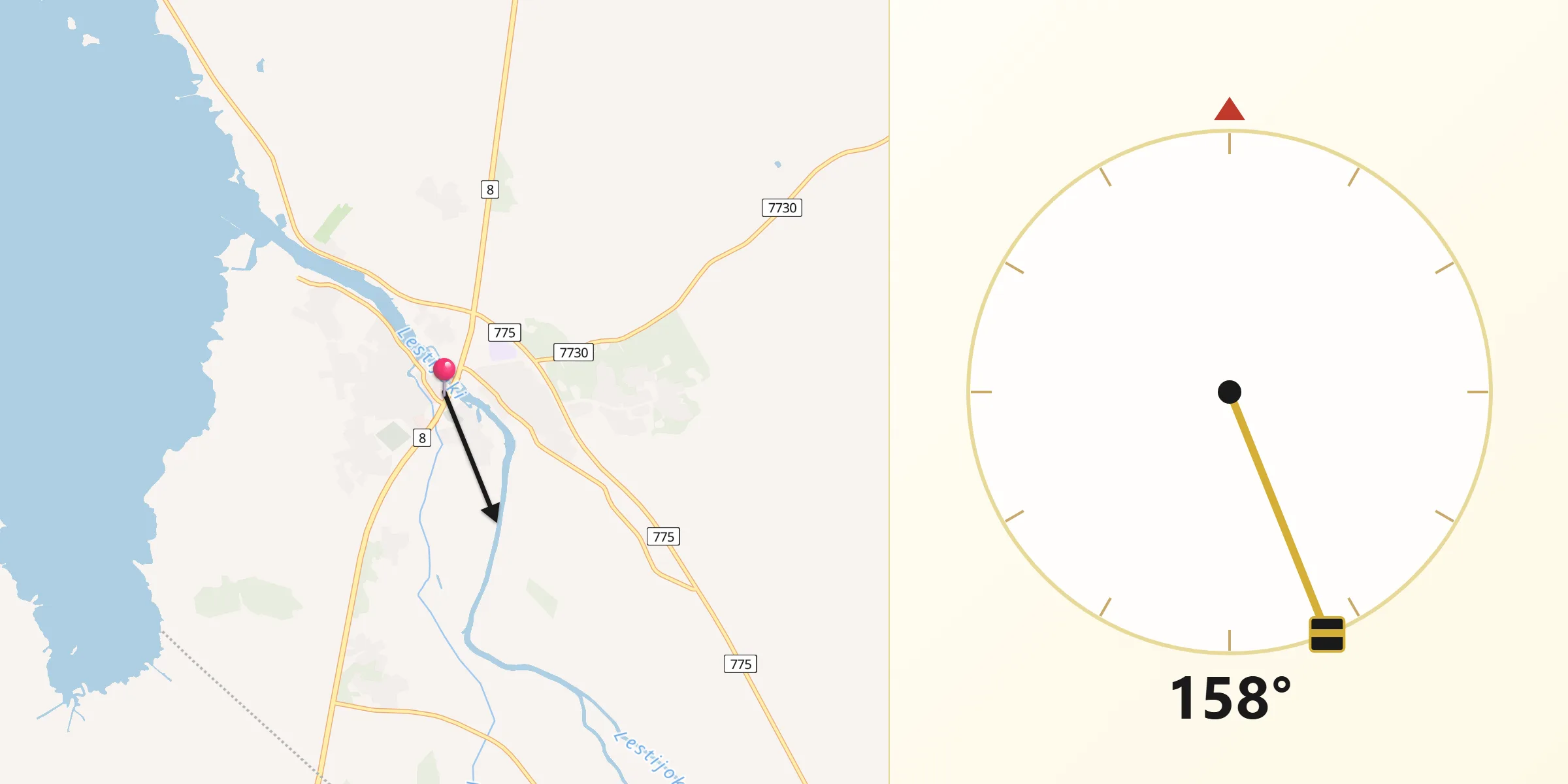 Qibla Riktning från Himanka