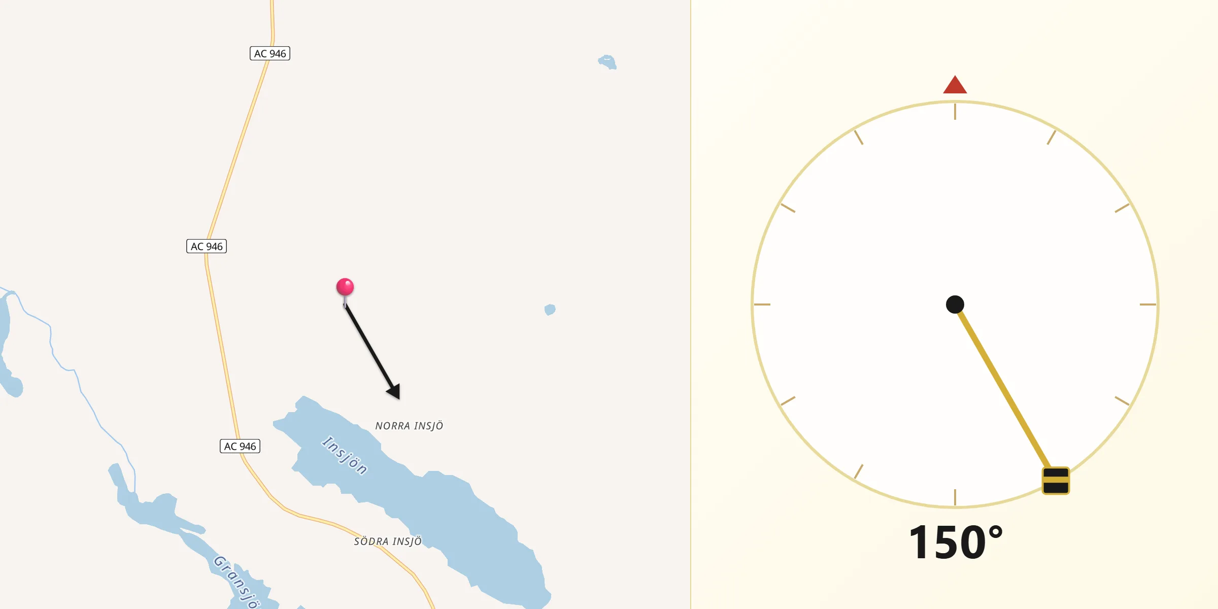 Qibla Riktning från Insjön