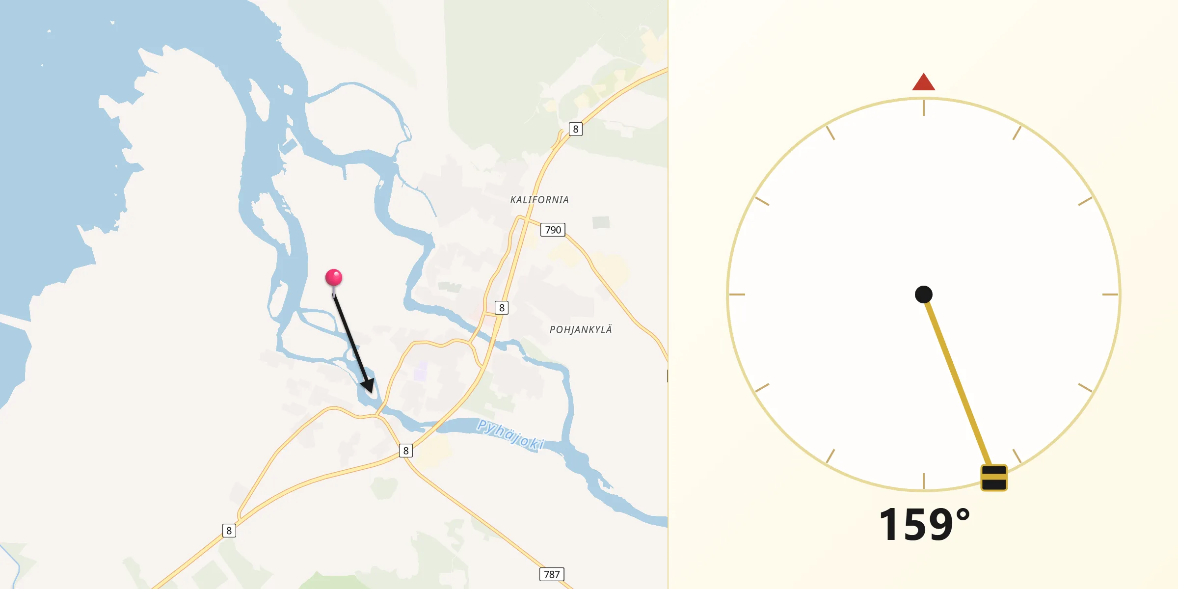 Qibla Riktning från Pyhäjoki