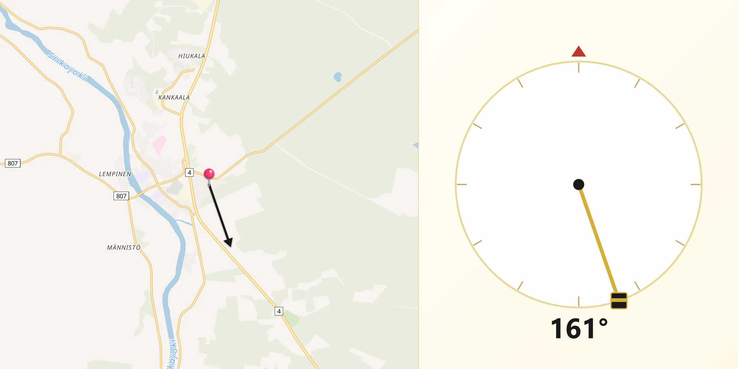 Qibla Riktning från Rantsila