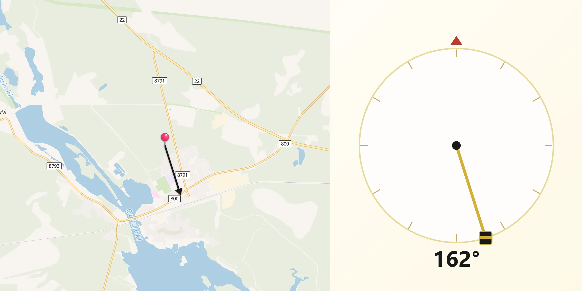 Qibla Riktning från Vaala
