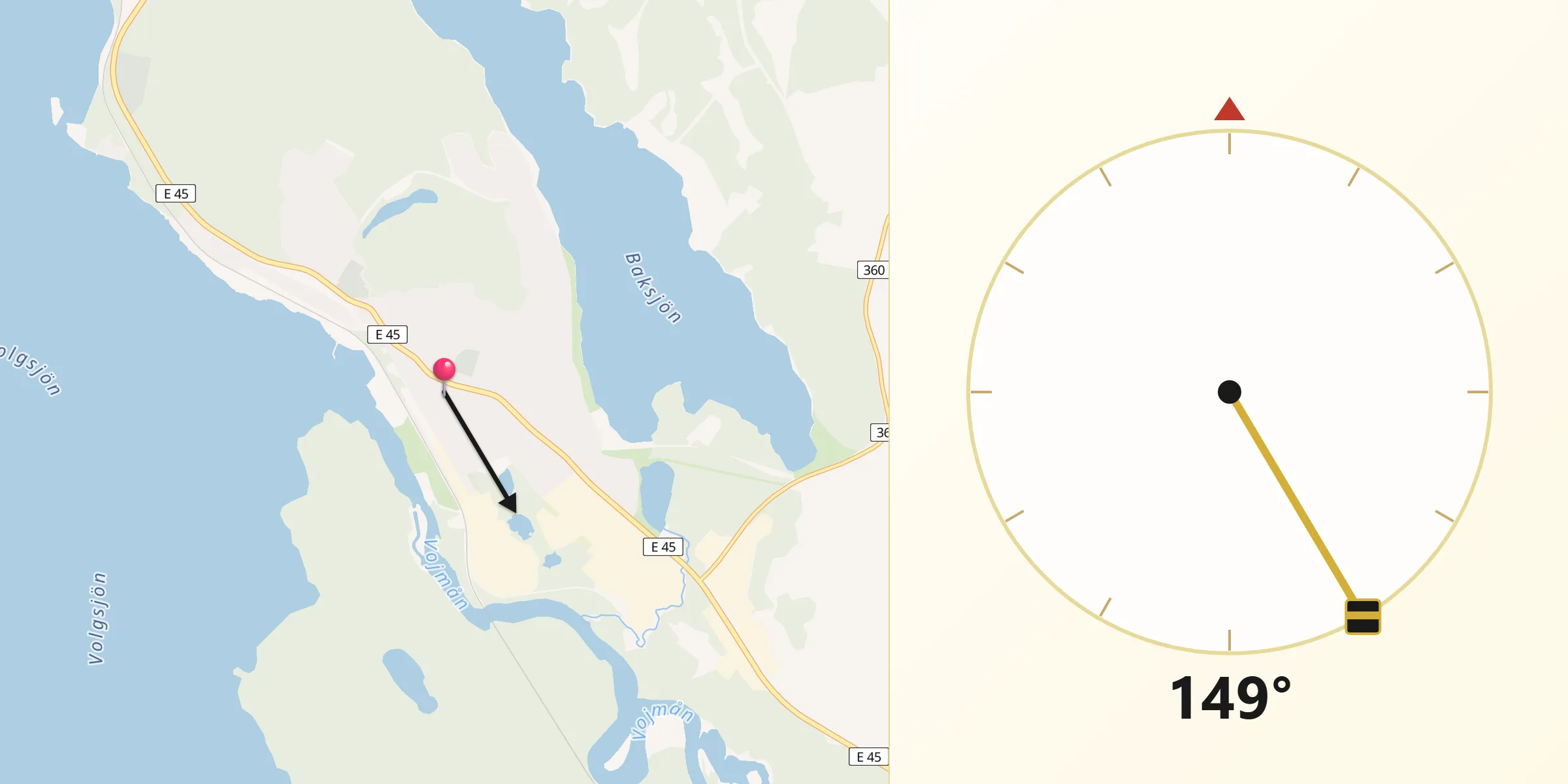 Qibla Riktning från Vilhelmina