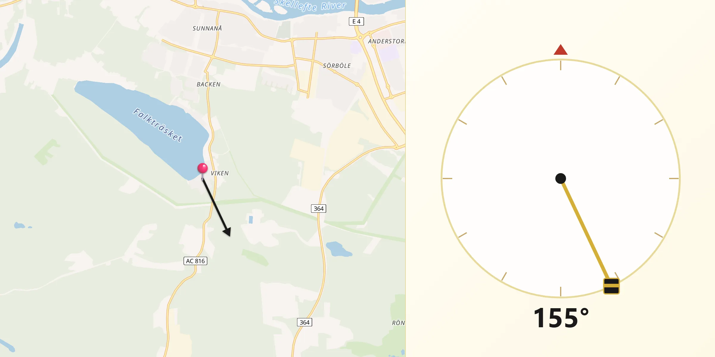 Qibla Riktning från Viken
