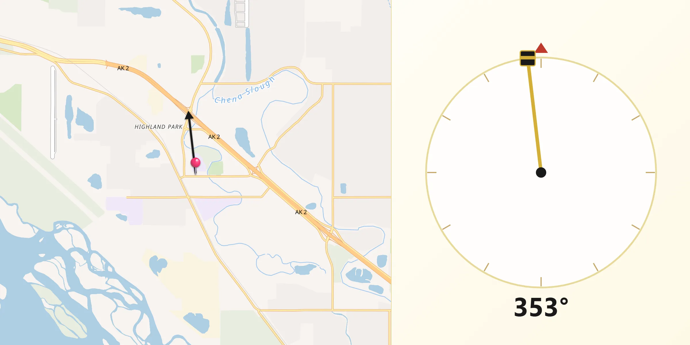 Qibla Direction from North Pole