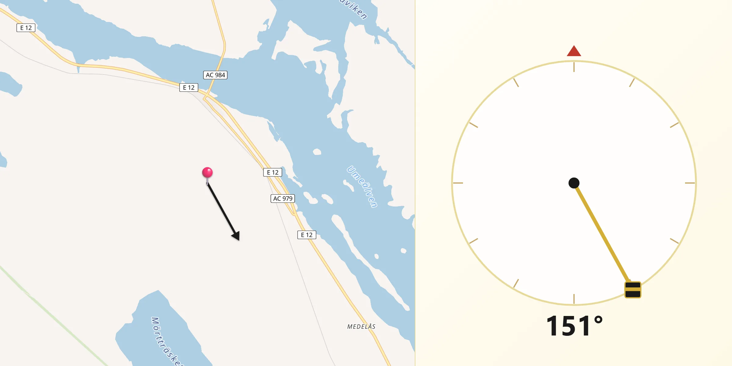 Qibla Riktning från Söderfors