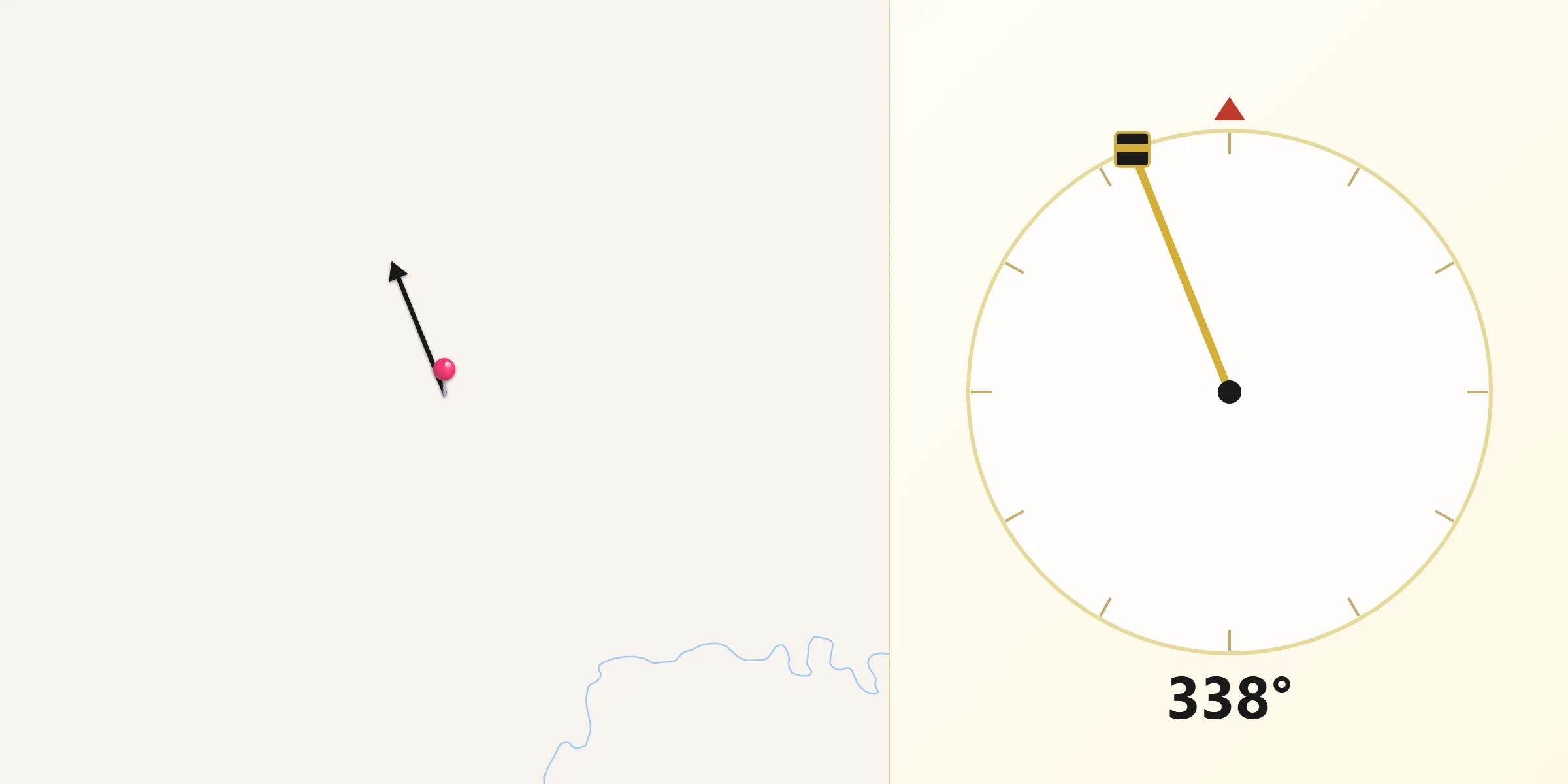 Qibla Direction from Nome Census Area