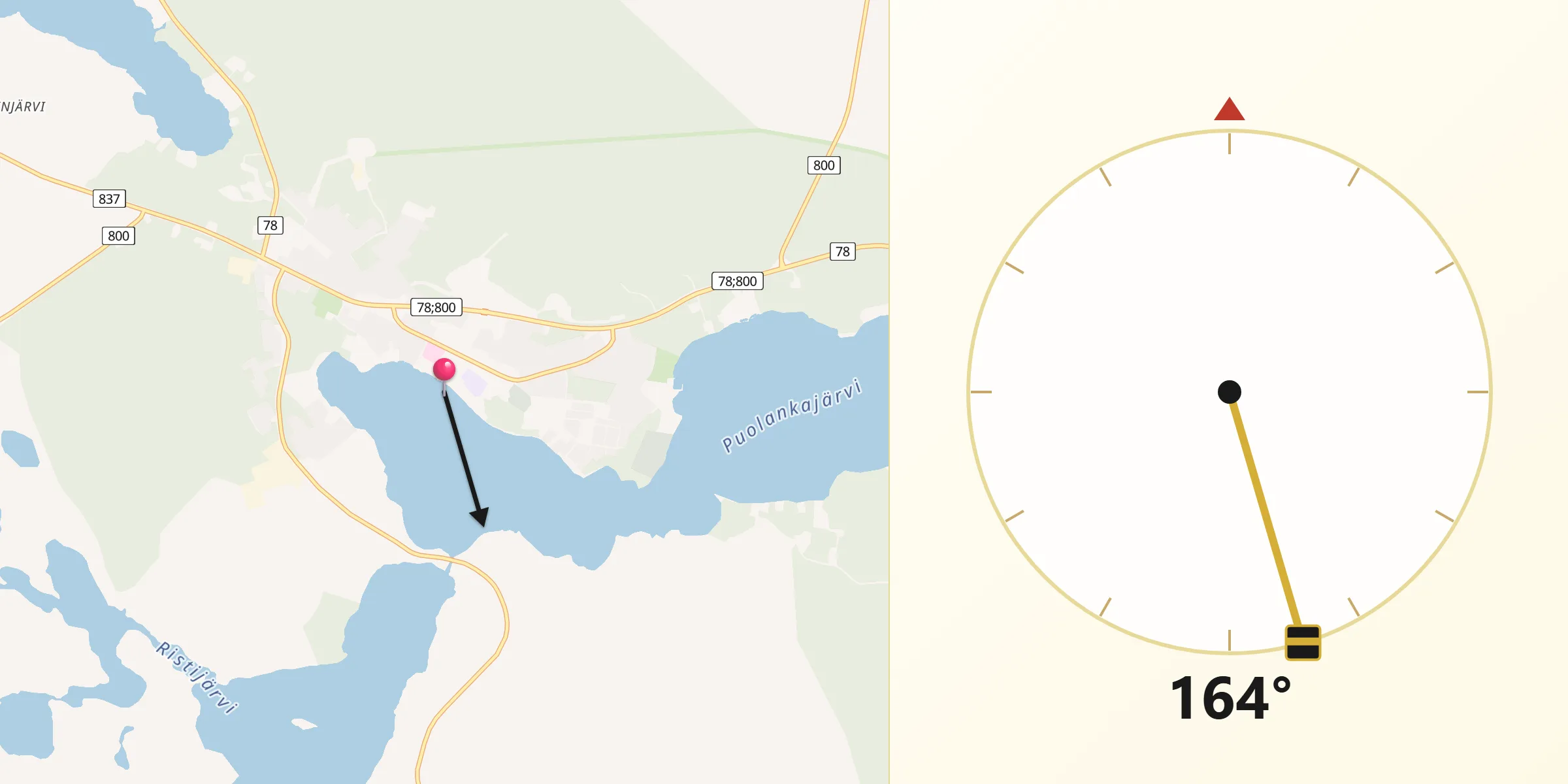 Qibla Riktning från Puolanka