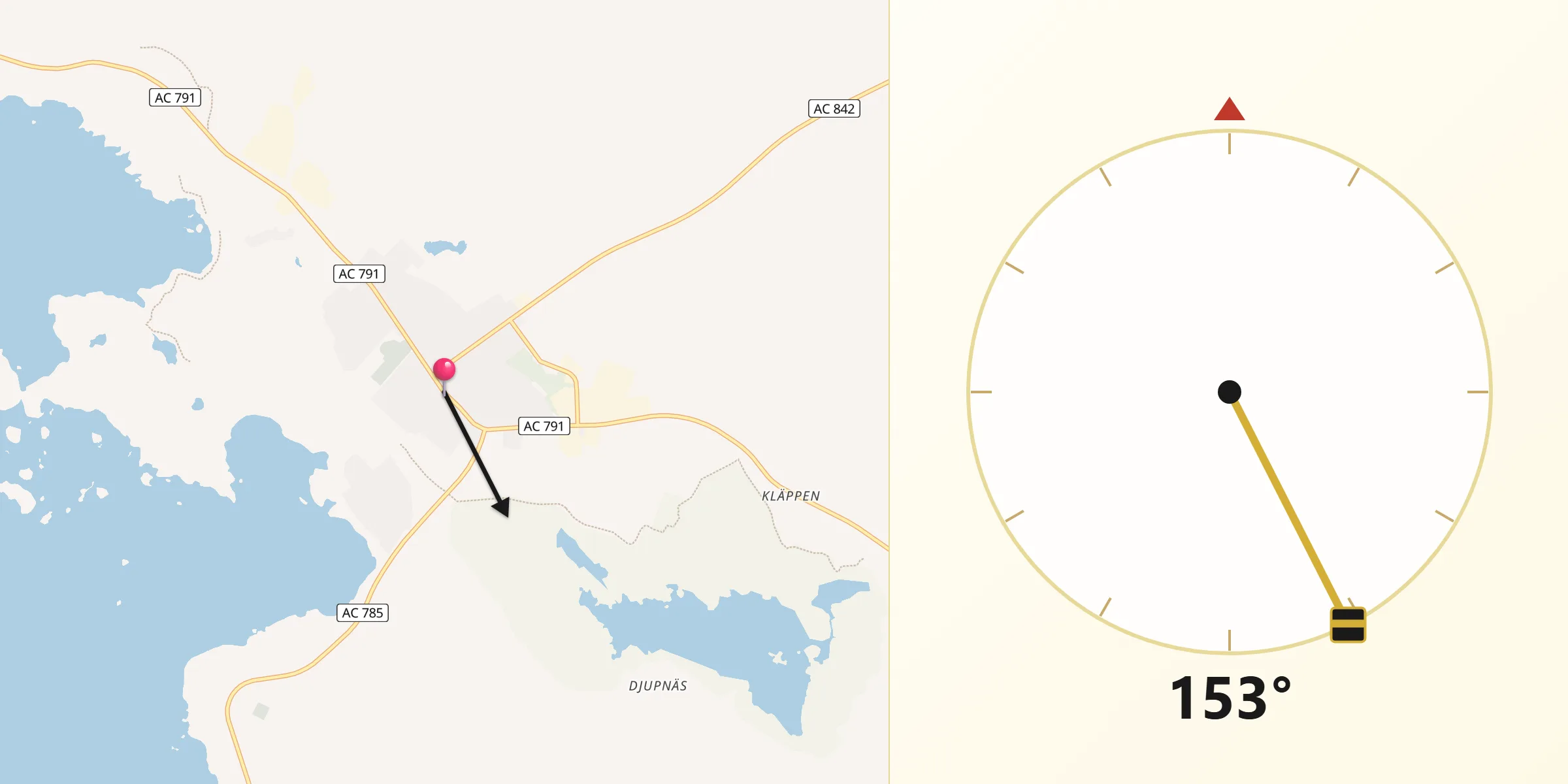 Qibla Riktning från Norsjö