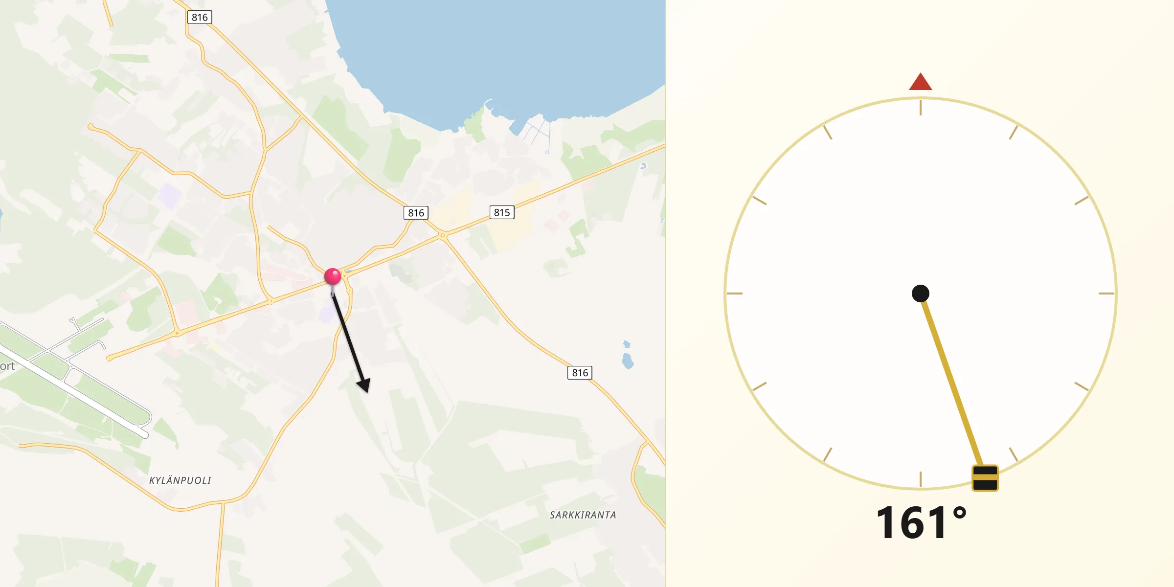 Qibla Riktning från Oulunsalo