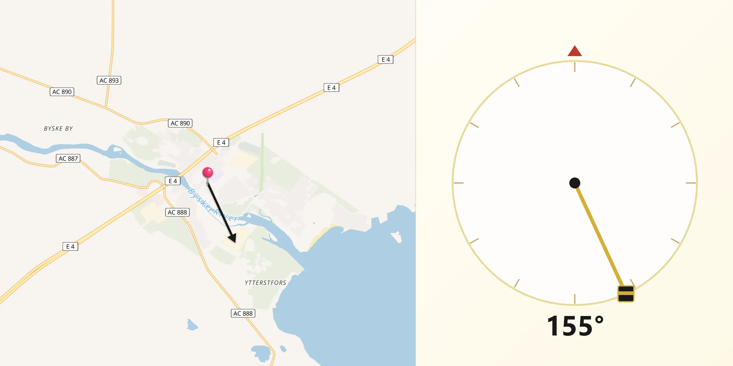 Qibla Riktning från Byske