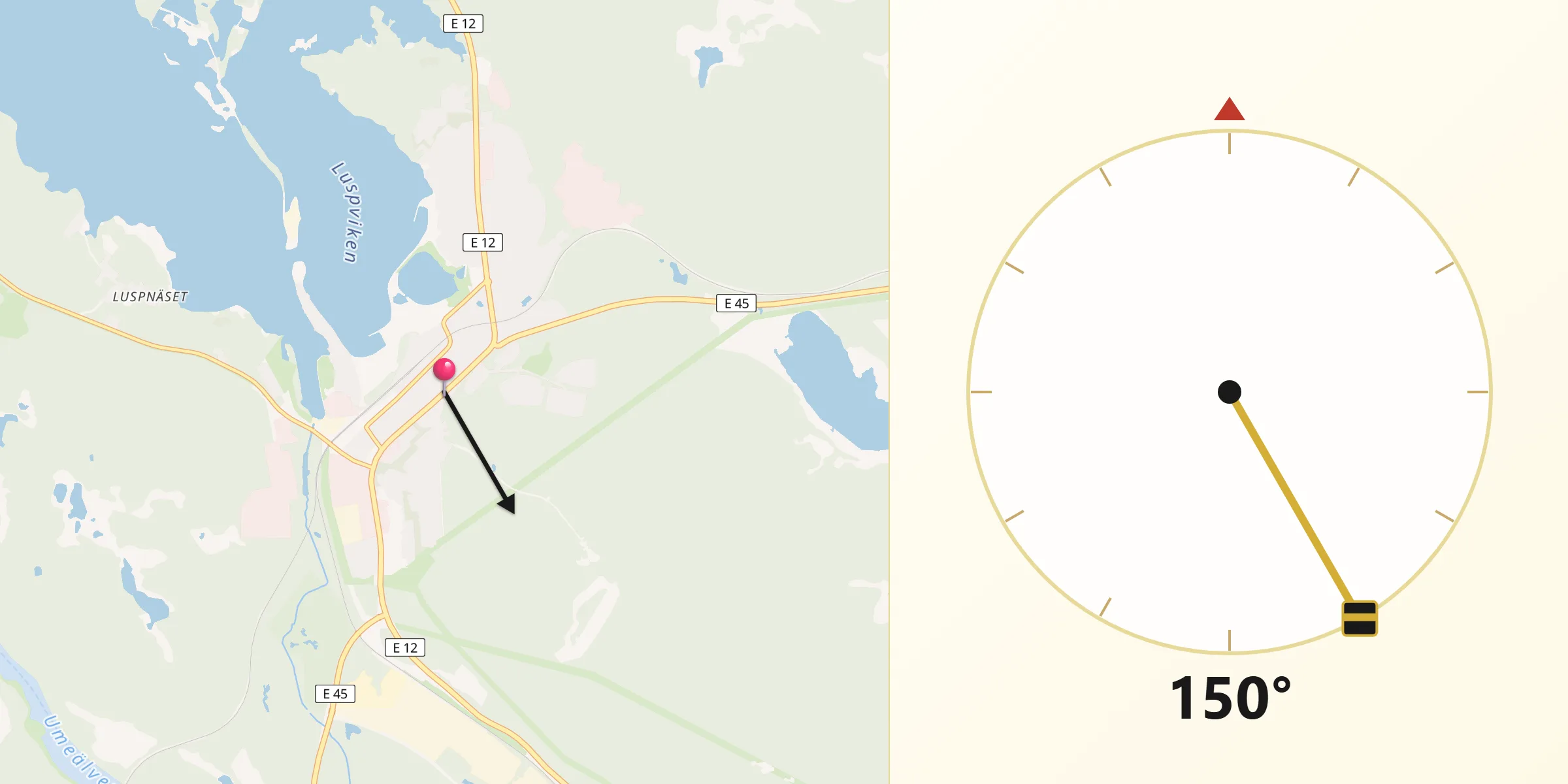 Qibla Riktning från Storuman