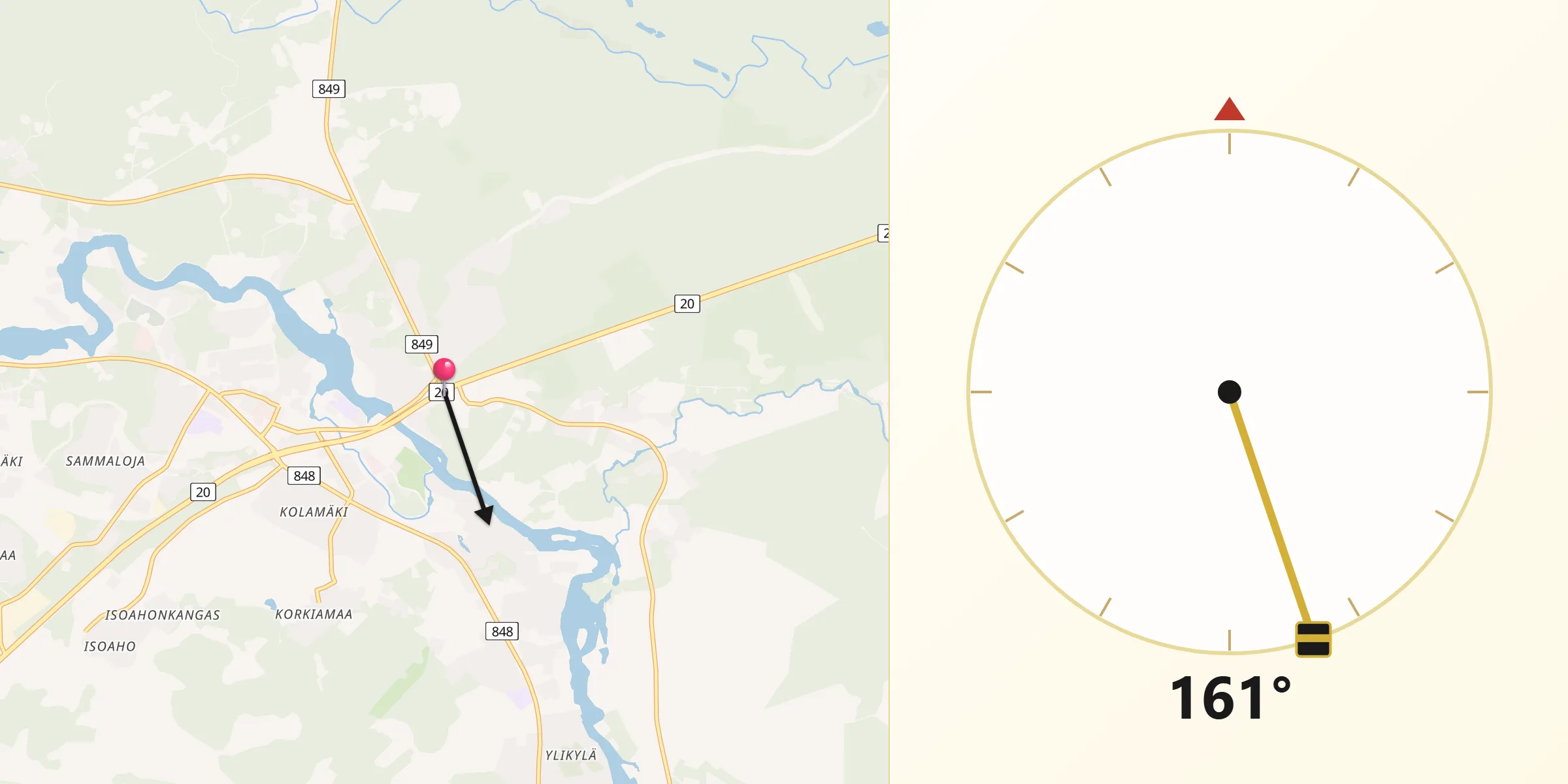 Qibla Riktning från Kiiminki