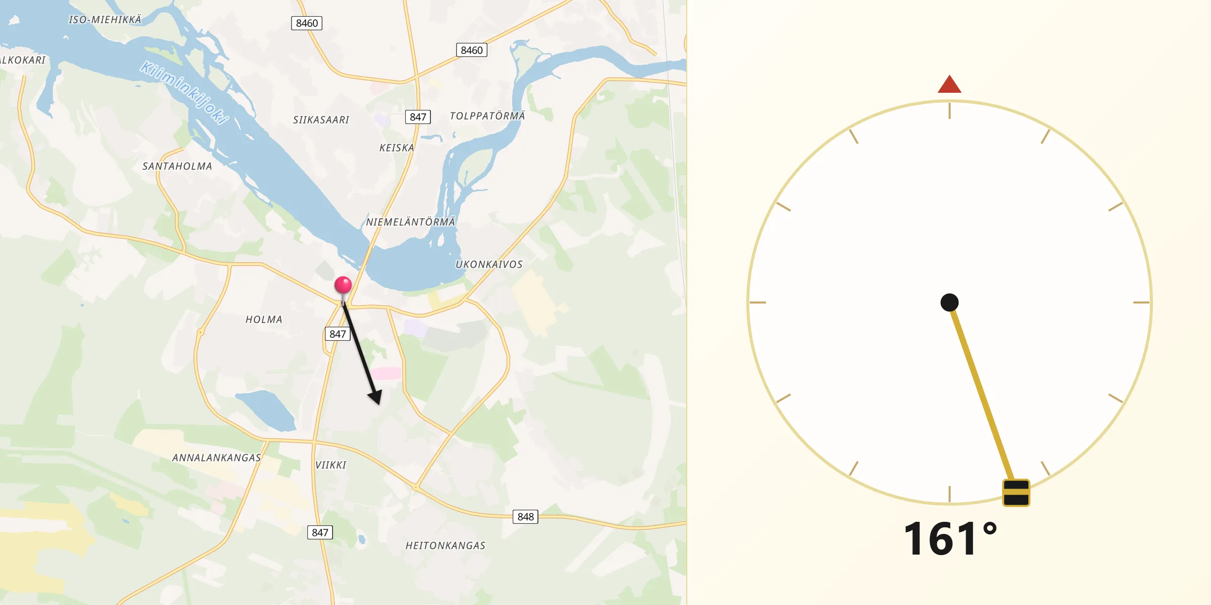 Qibla Riktning från Haukipudas