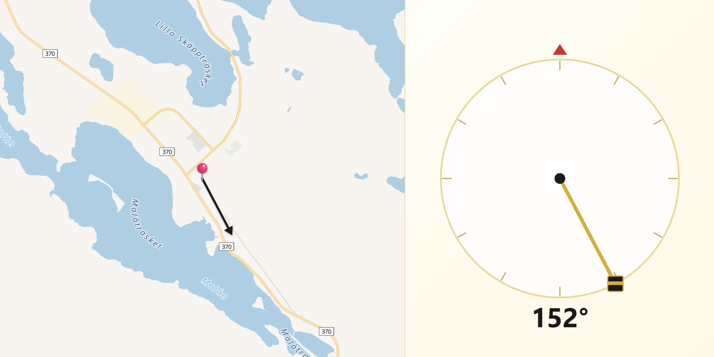 Qibla Riktning från Malå