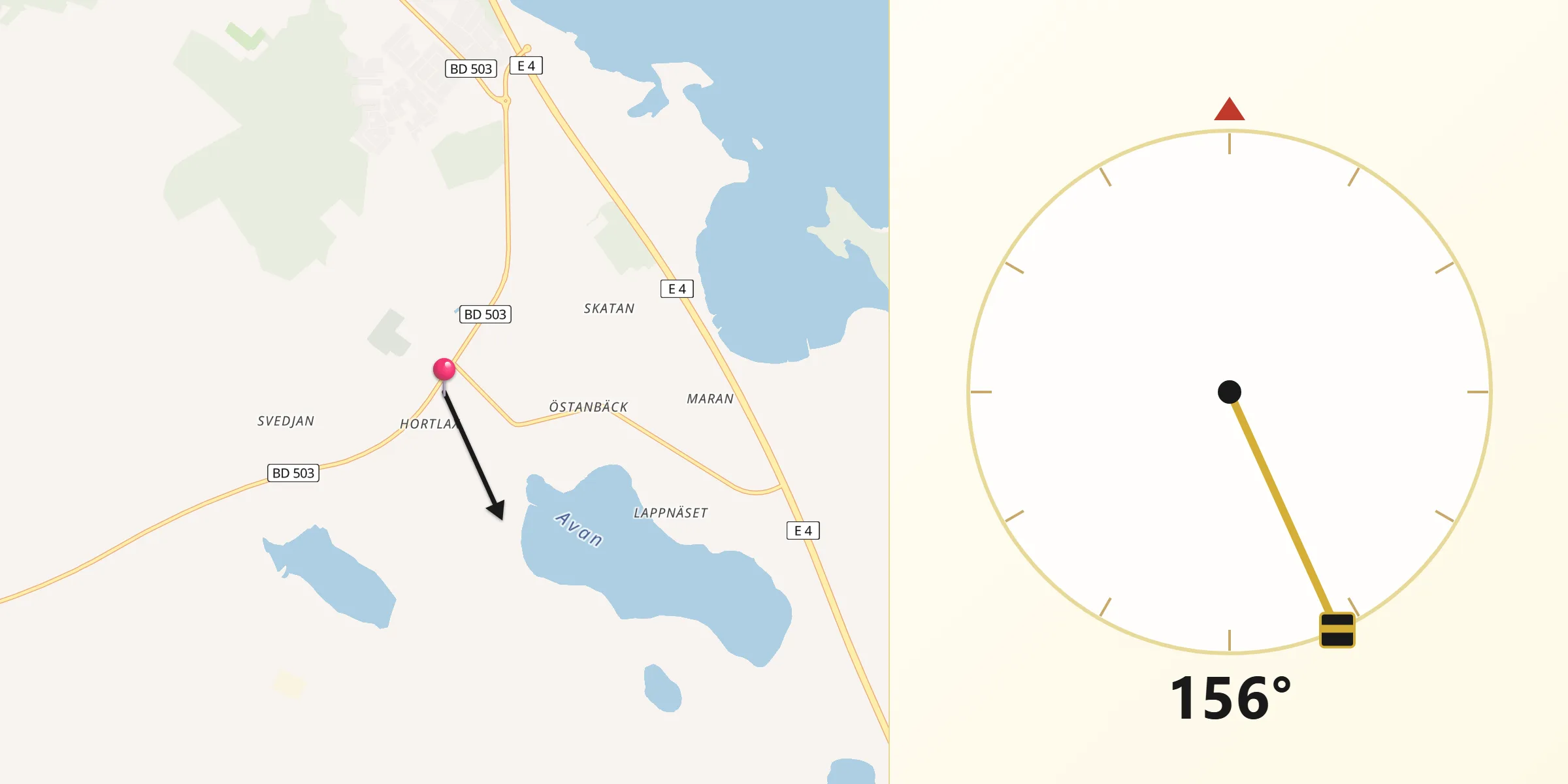 Qibla Riktning från Hortlax