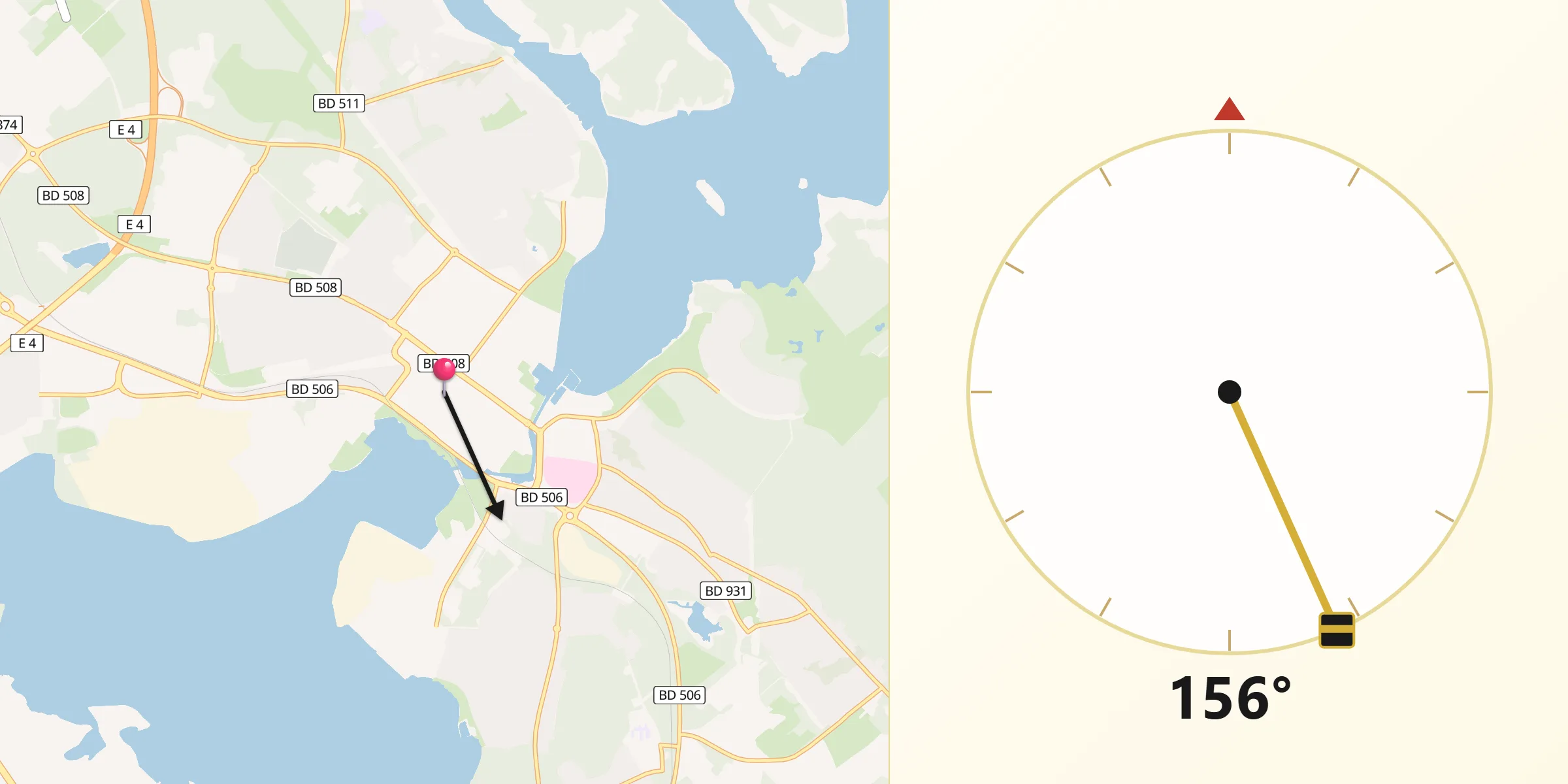 Qibla Riktning från Piteå