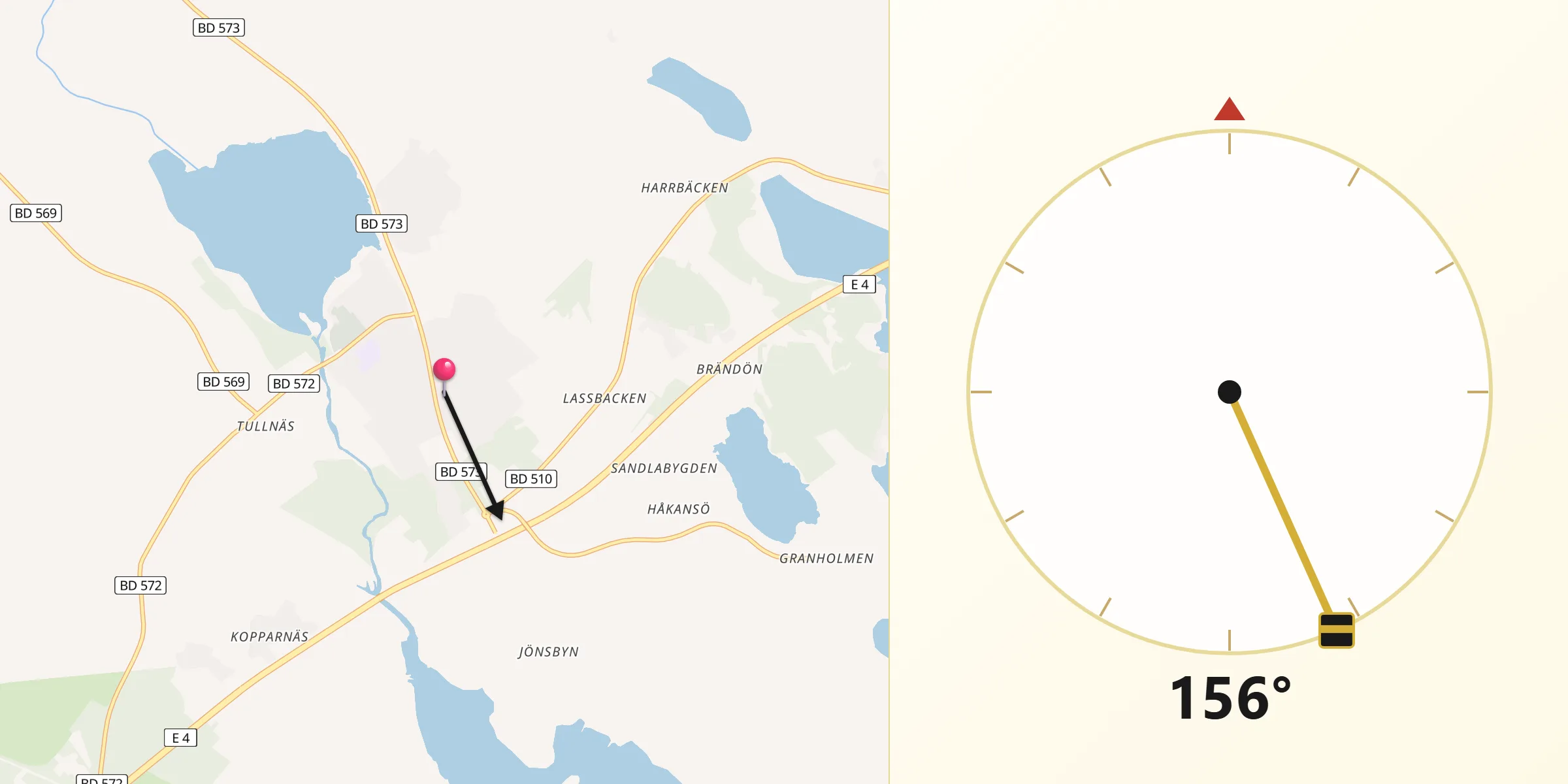 Qibla Riktning från Norrfjärden