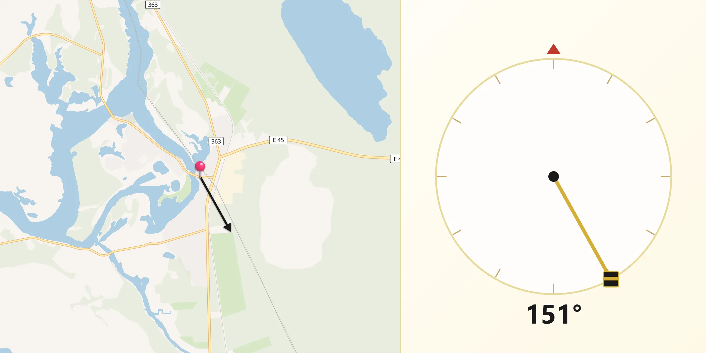 Qibla Riktning från Sorsele
