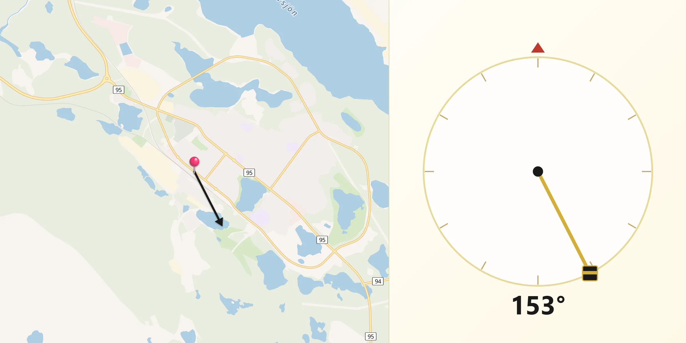 Qibla Riktning från Arvidsjaur