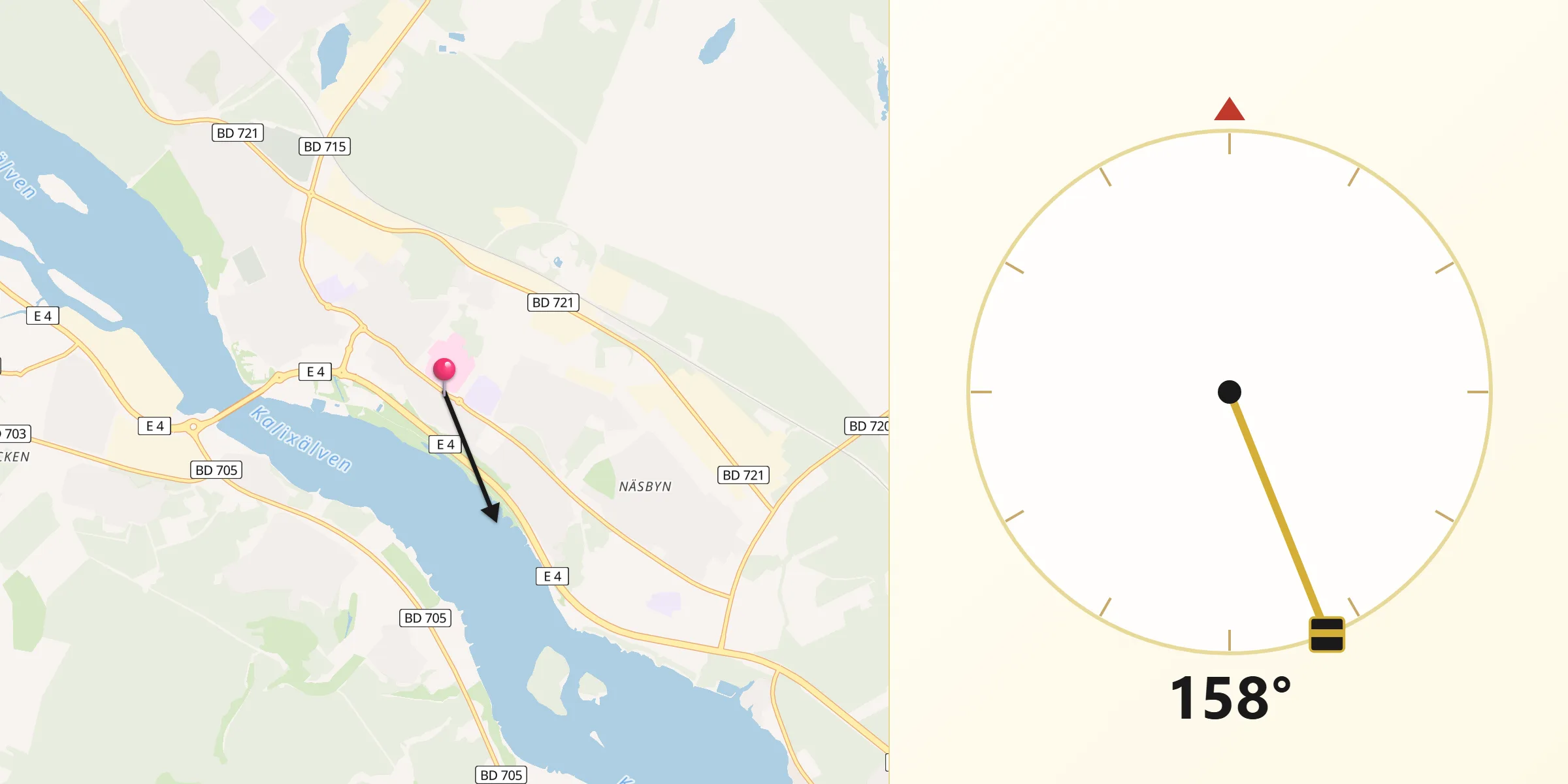 Qibla Riktning från Kalix