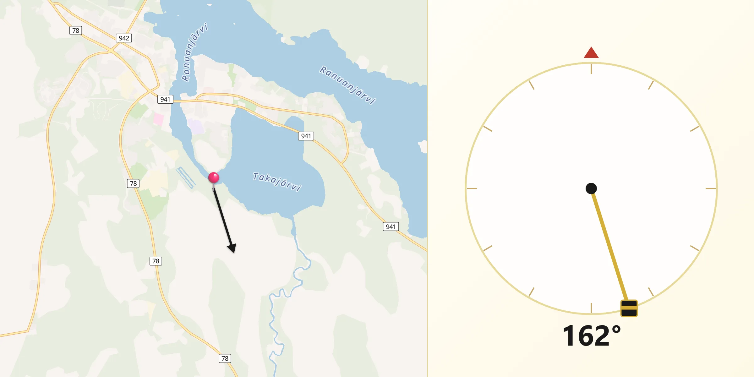 Qibla Riktning från Ranua