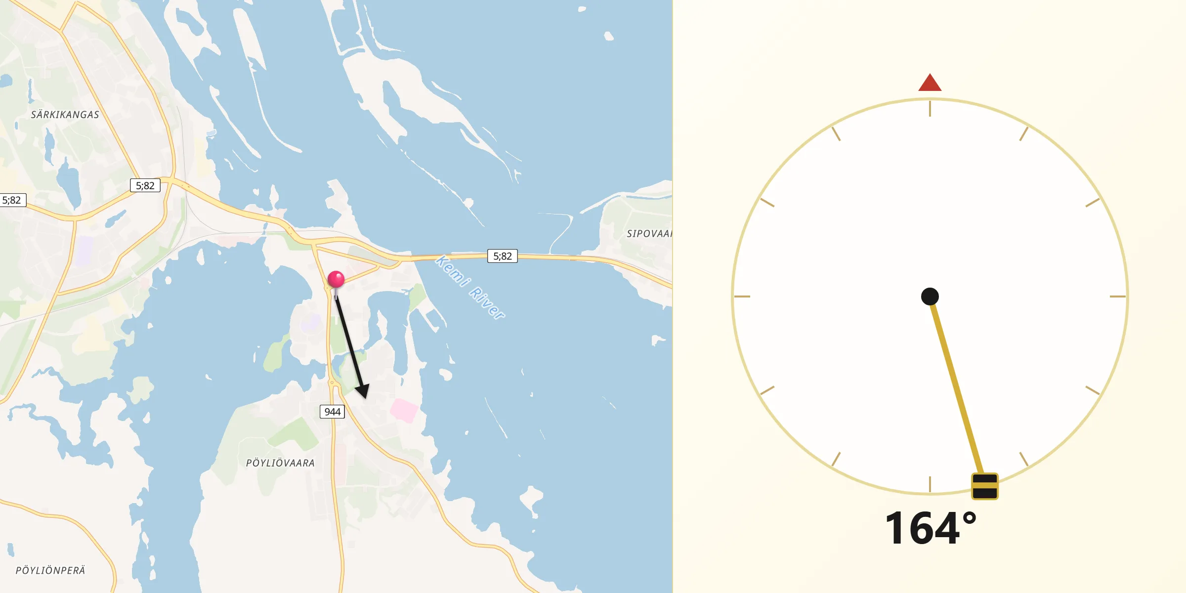 Qibla Riktning från Kemijärvi