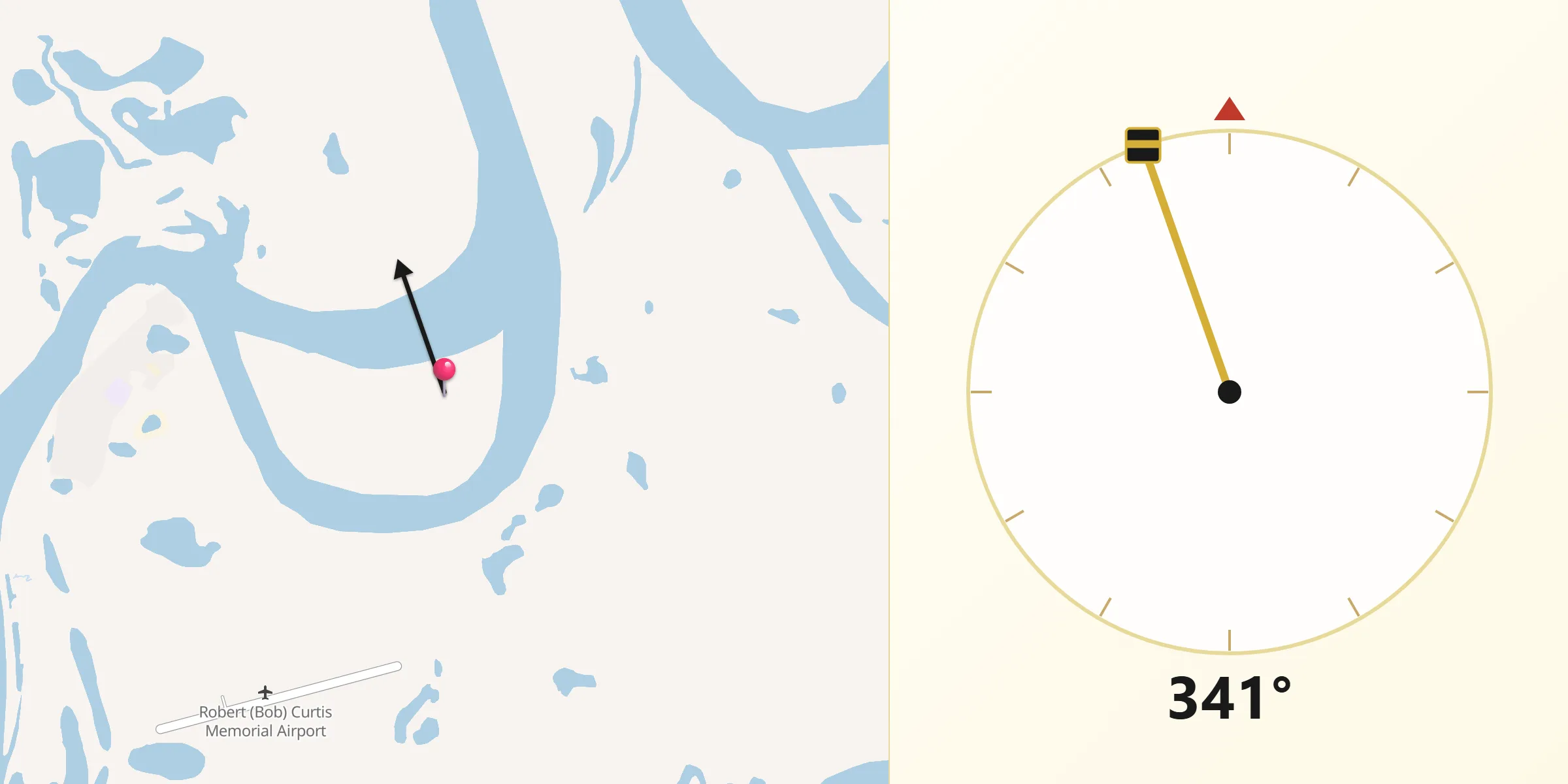 Qibla Direction from Northwest Arctic Borough