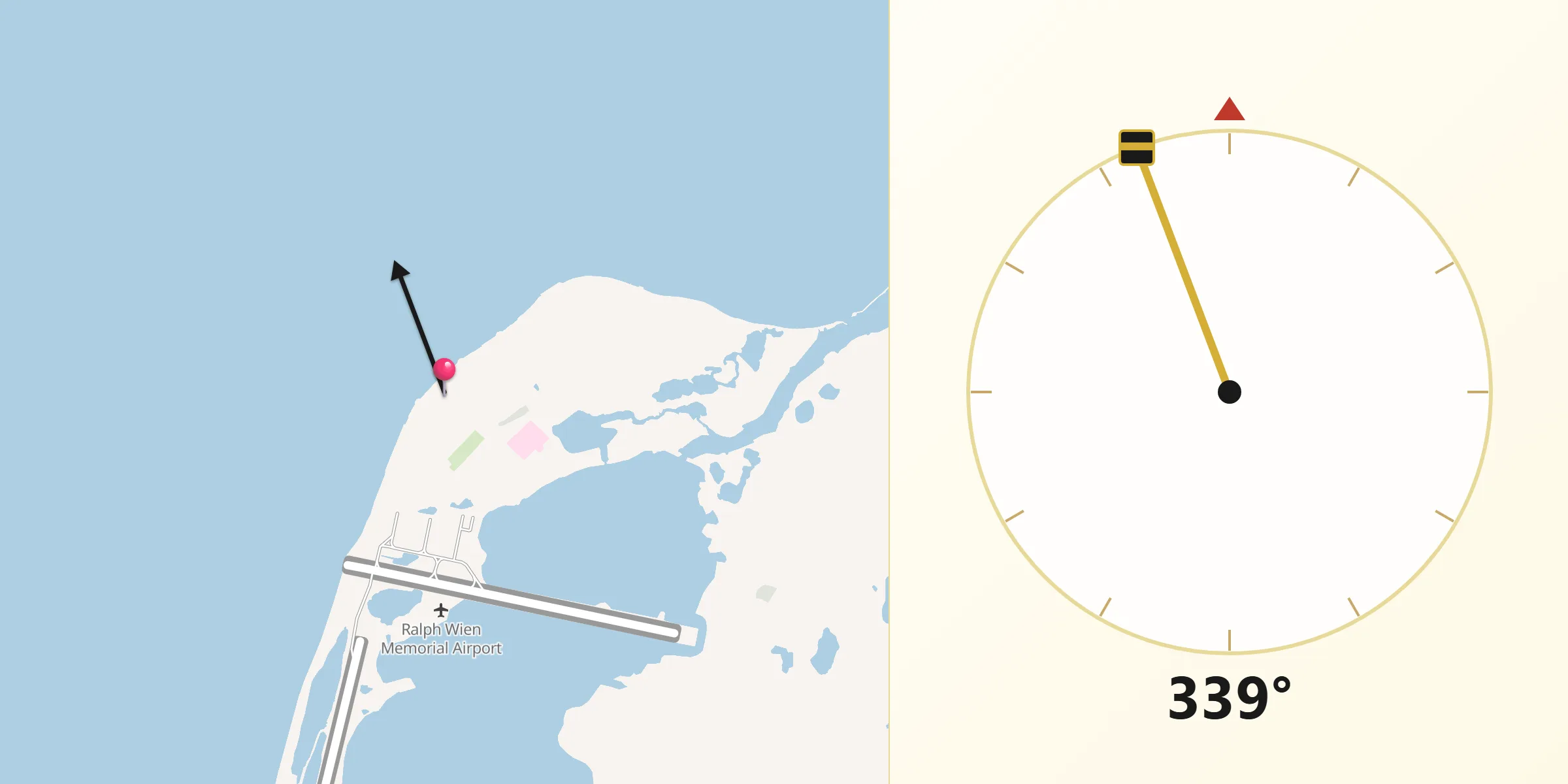 Qibla Direction from Kotzebue