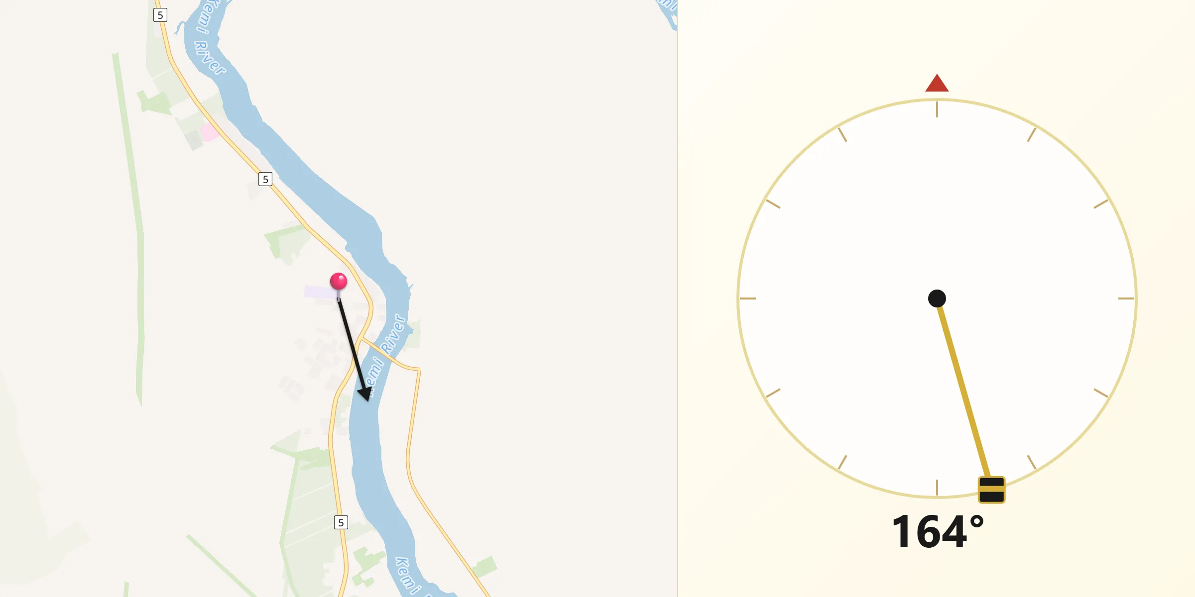 Qibla Riktning från Pelkosenniemi