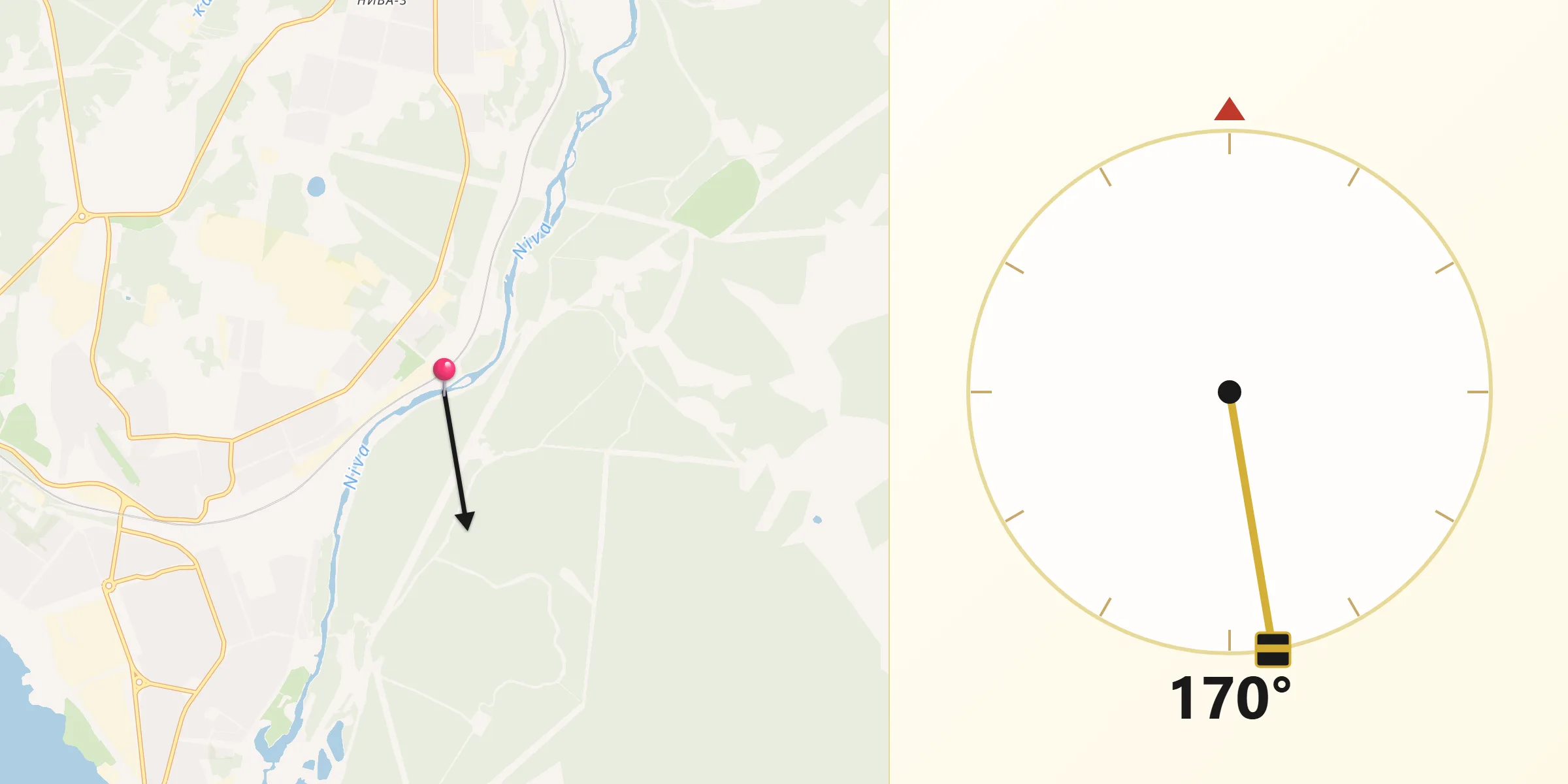 Направление Киблы из Кандалакшский район