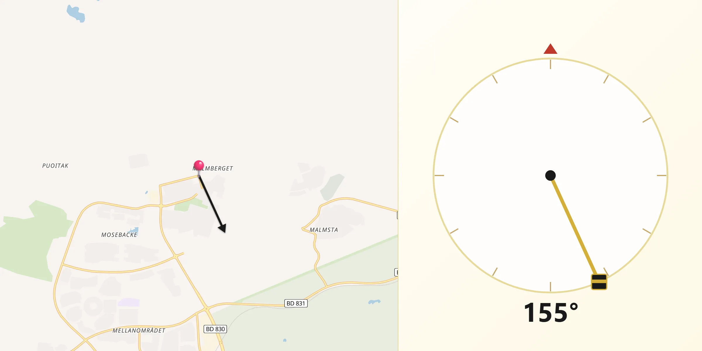 Qibla Riktning från Malmberget