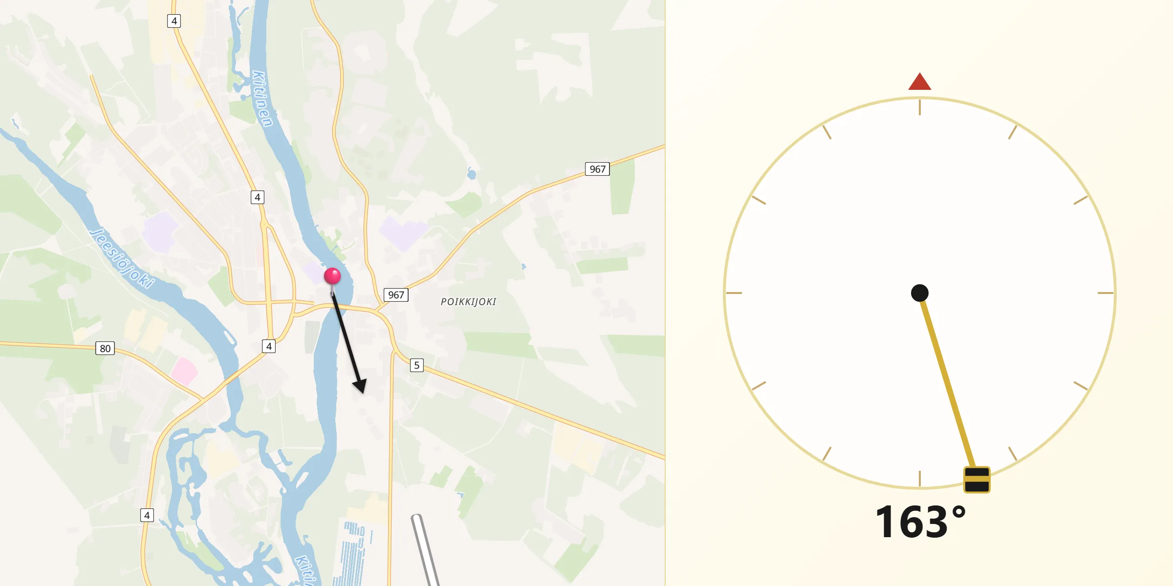 Qibla Riktning från Sodankylä