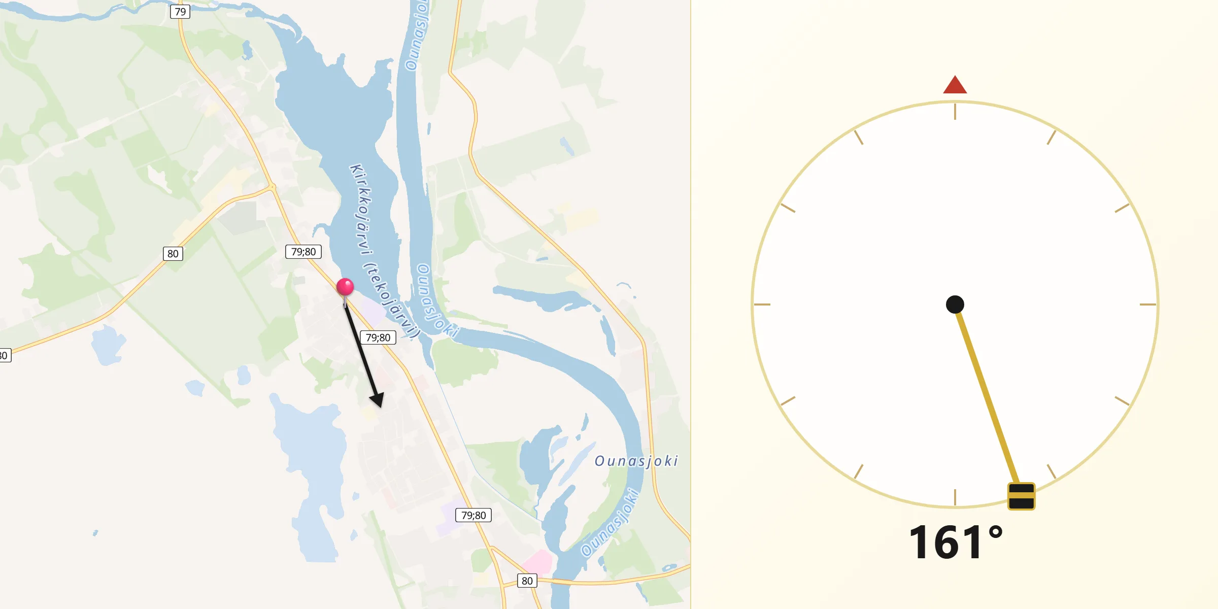 Qibla Riktning från Kittilä