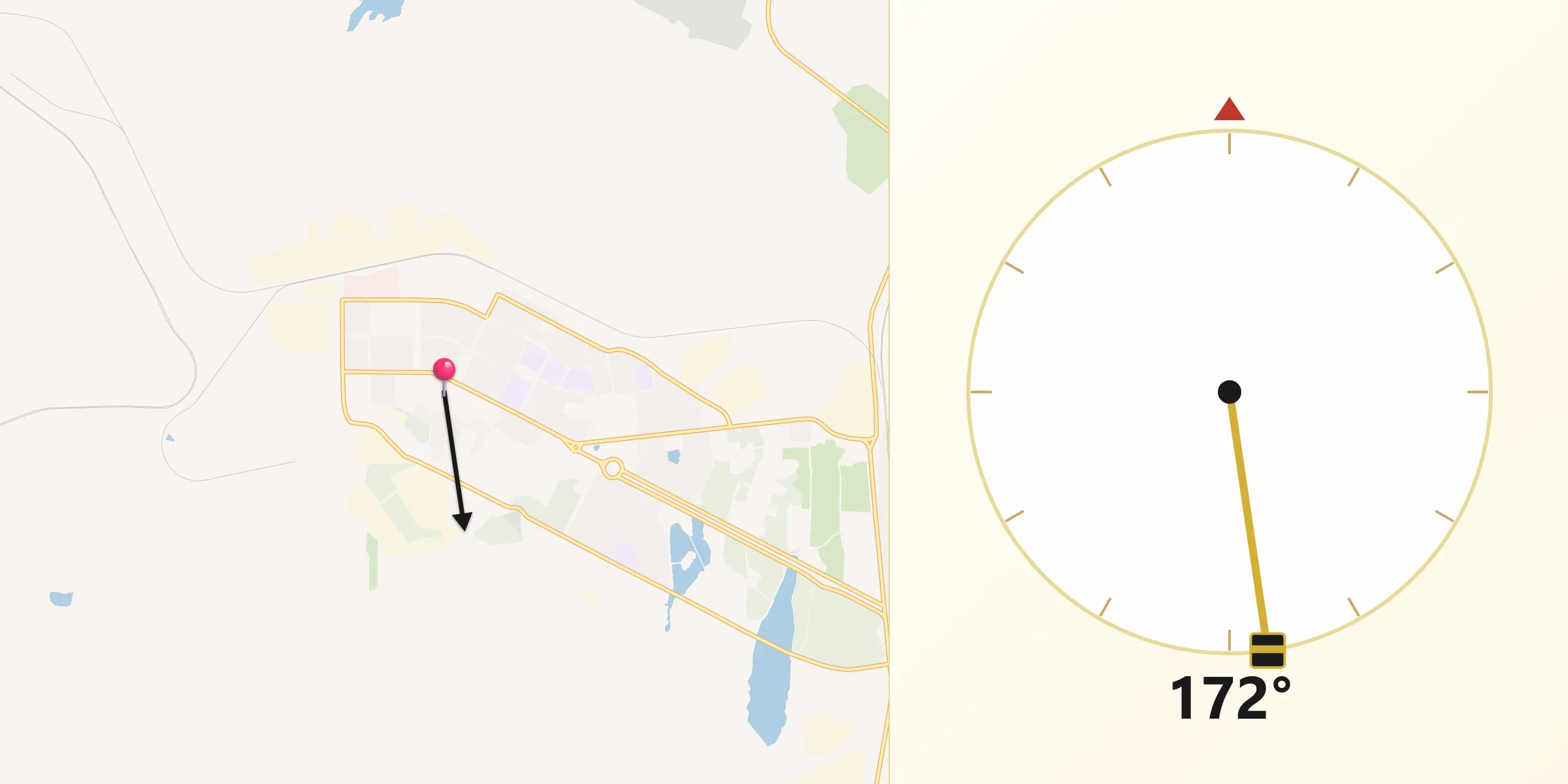 Направление Киблы из Оленегорск