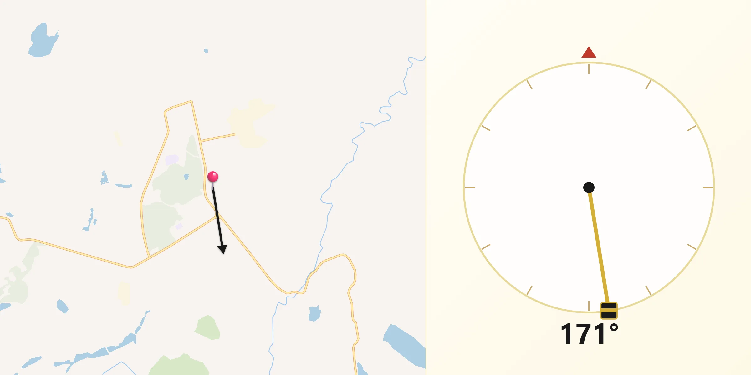 Направление Киблы из Заозерск