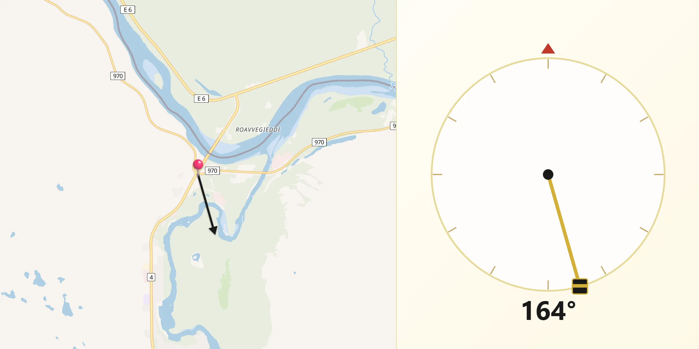 Qibla Riktning från Utsjoki