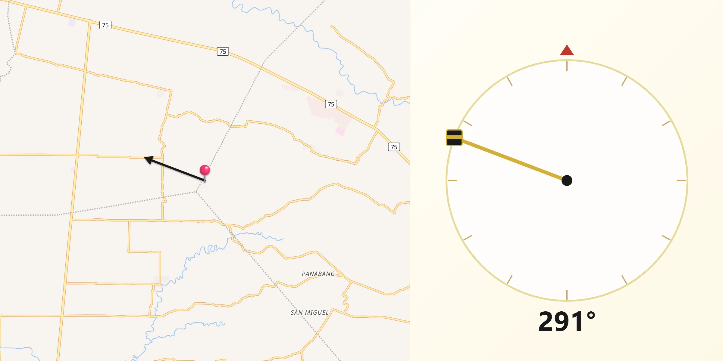 Qibla Direction from Kidapawan