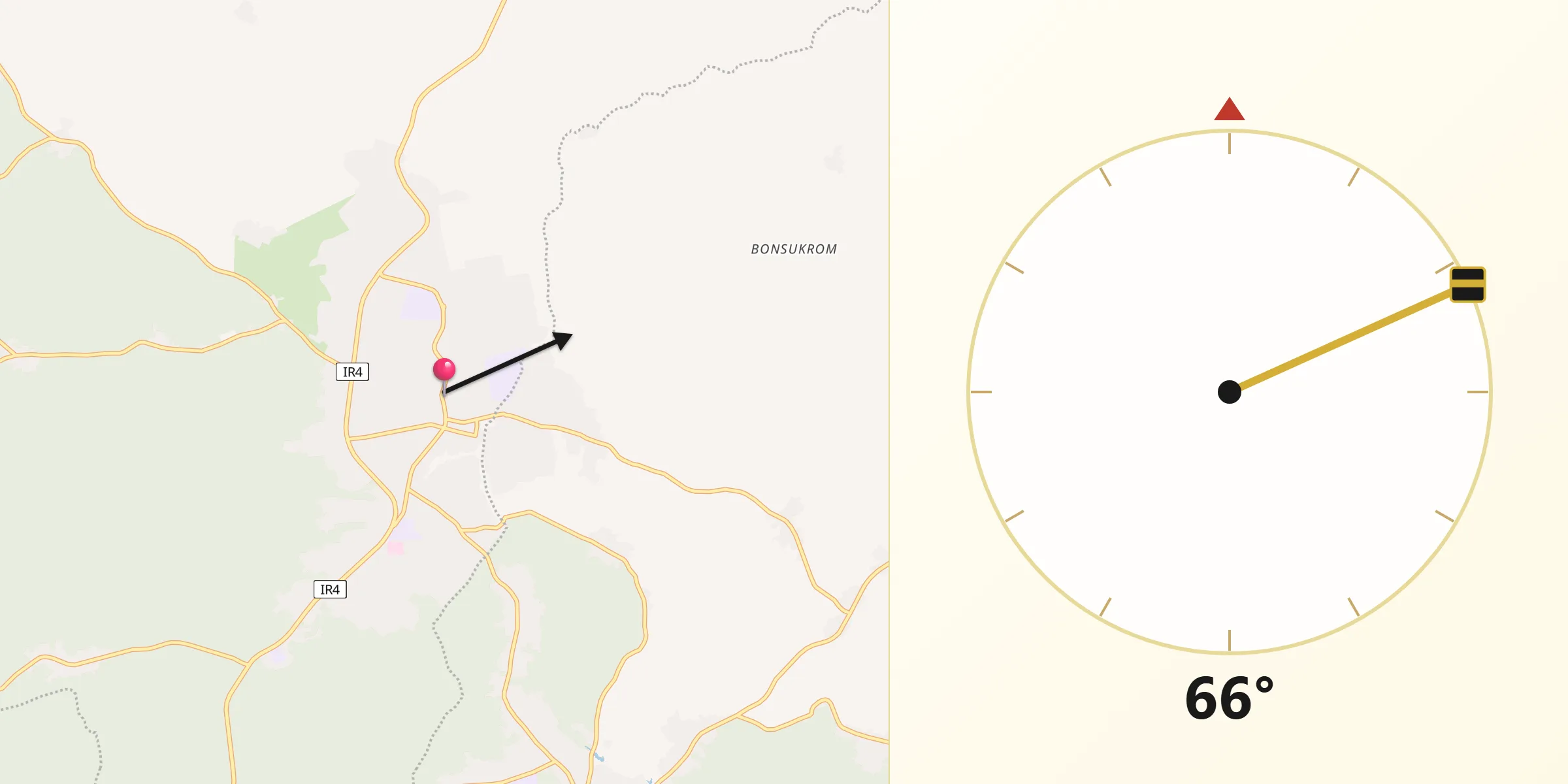 Qibla Direction from Mampong